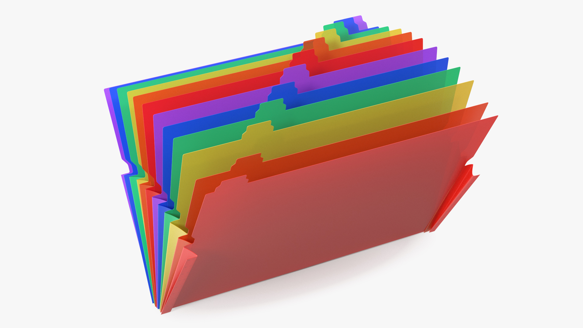 Pocket File Folders Open Colored 3D