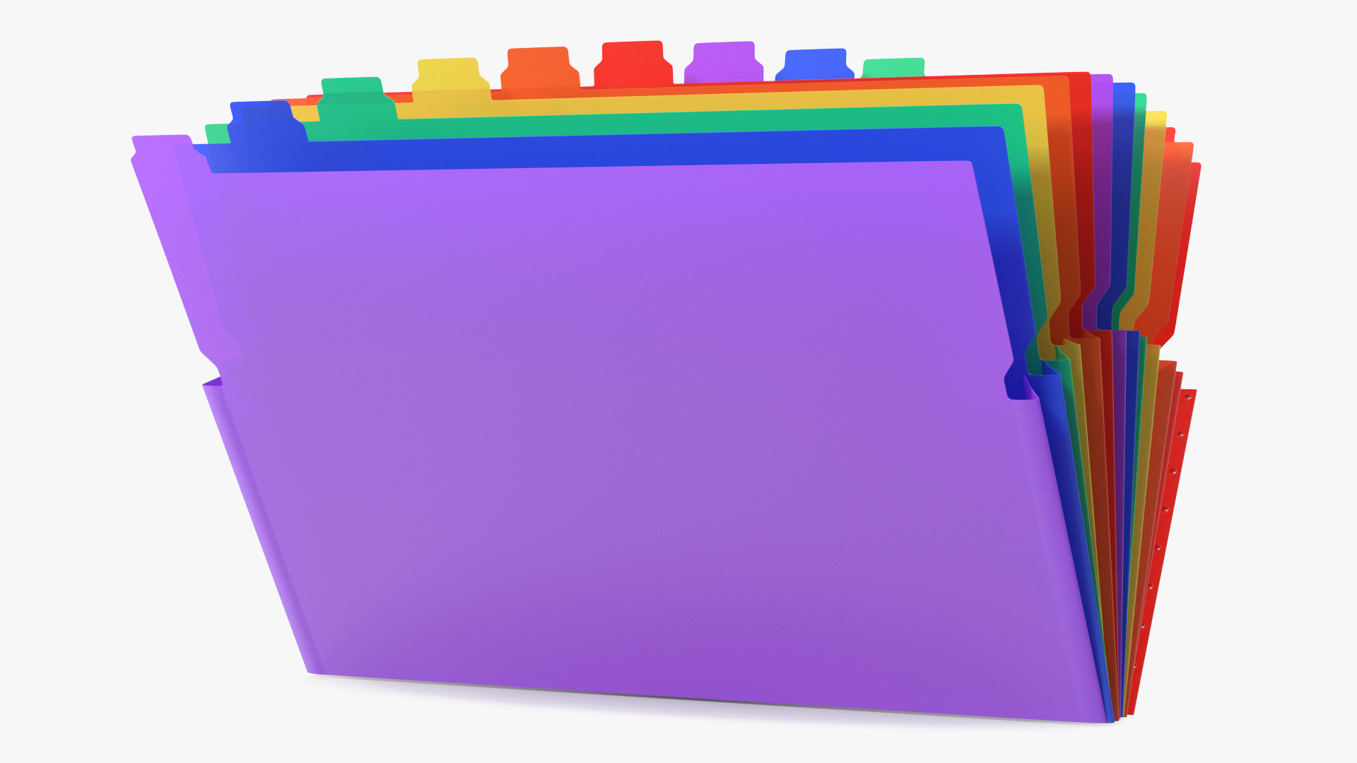 Pocket File Folders Open Colored 3D