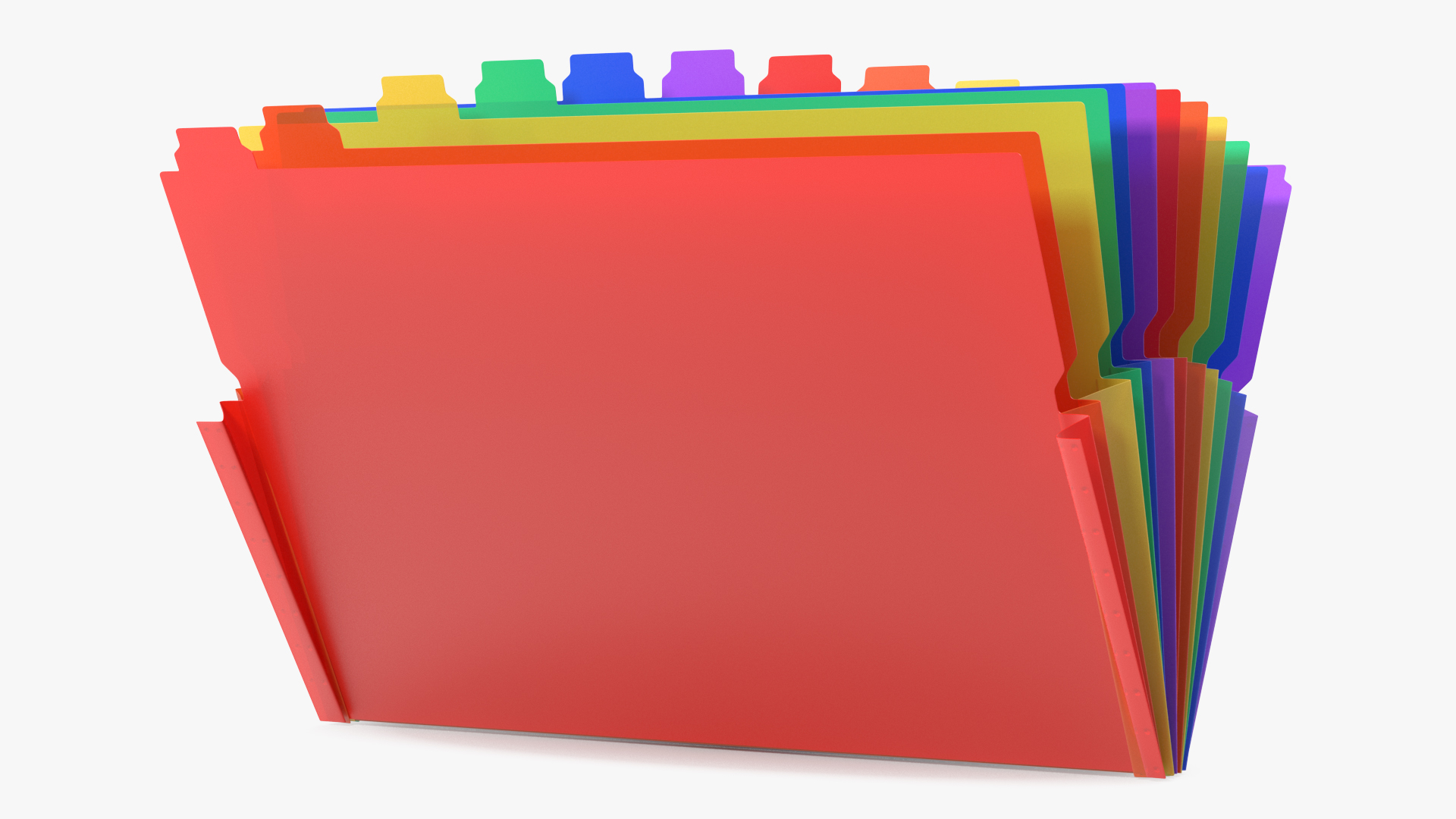 Pocket File Folders Open Colored 3D