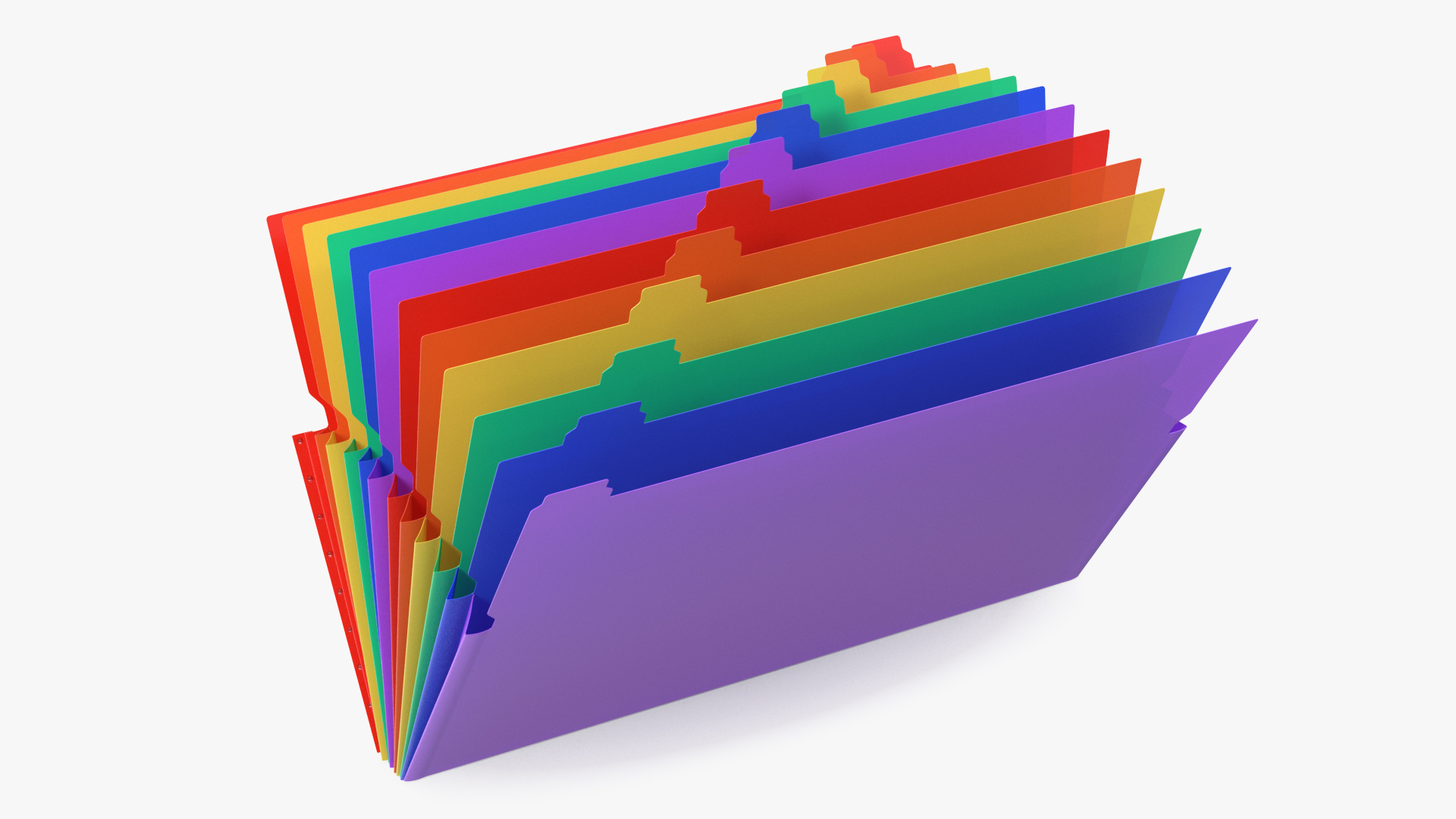 Pocket File Folders Open Colored 3D