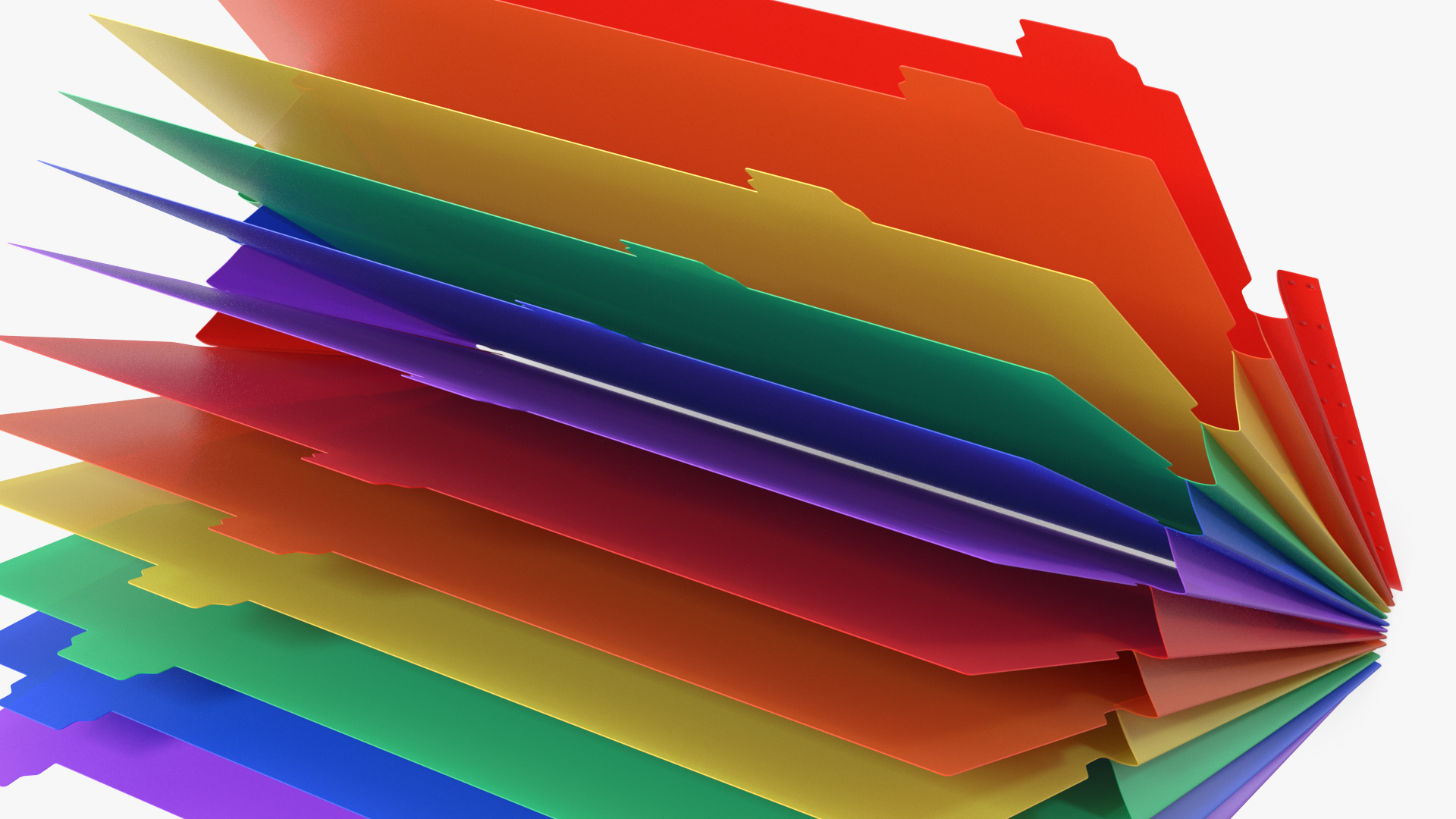 Pocket File Folders Open Colored 3D