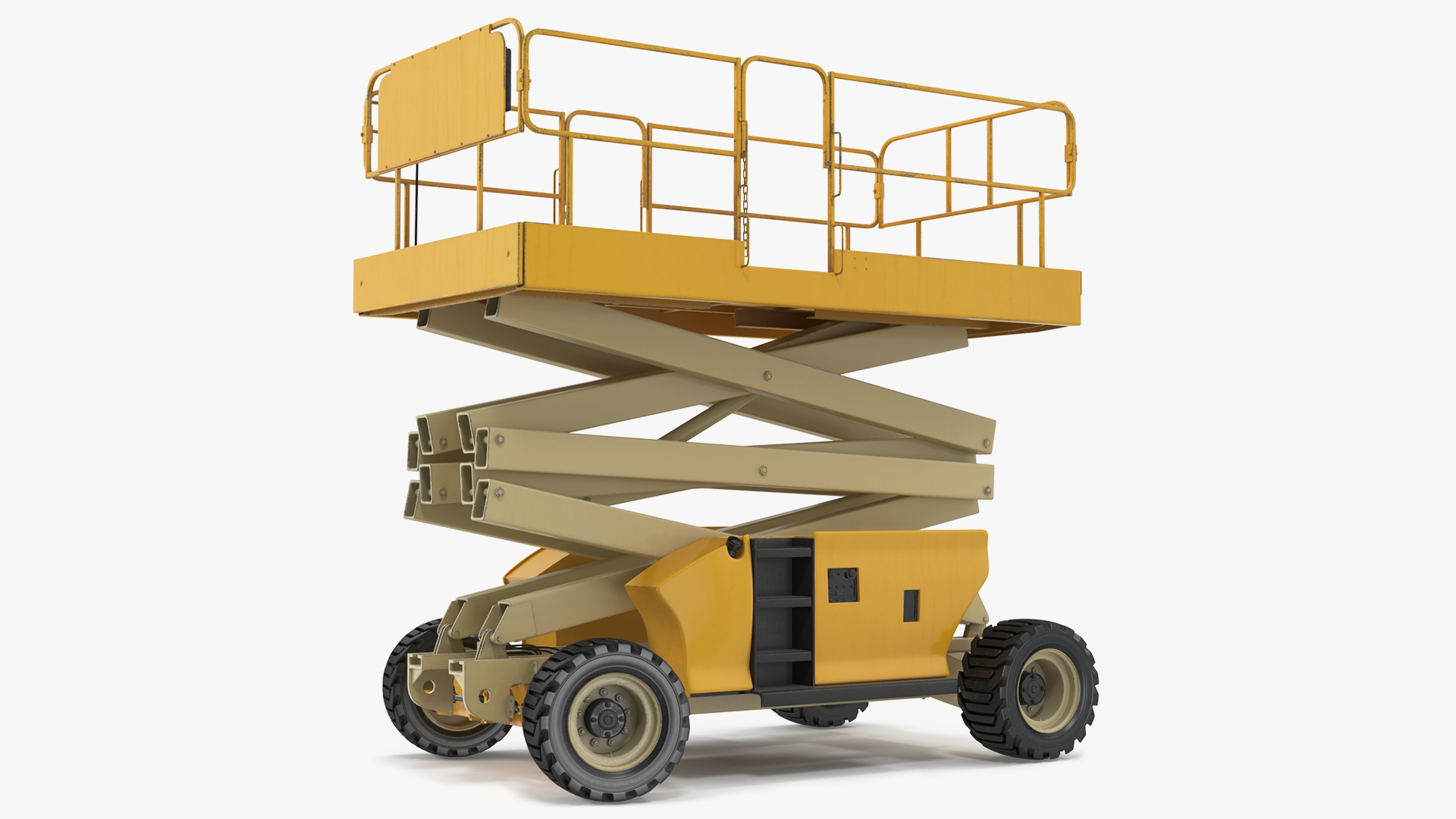 3D model Industrial Heavy Duty Scissor Lift Rigged for Maya