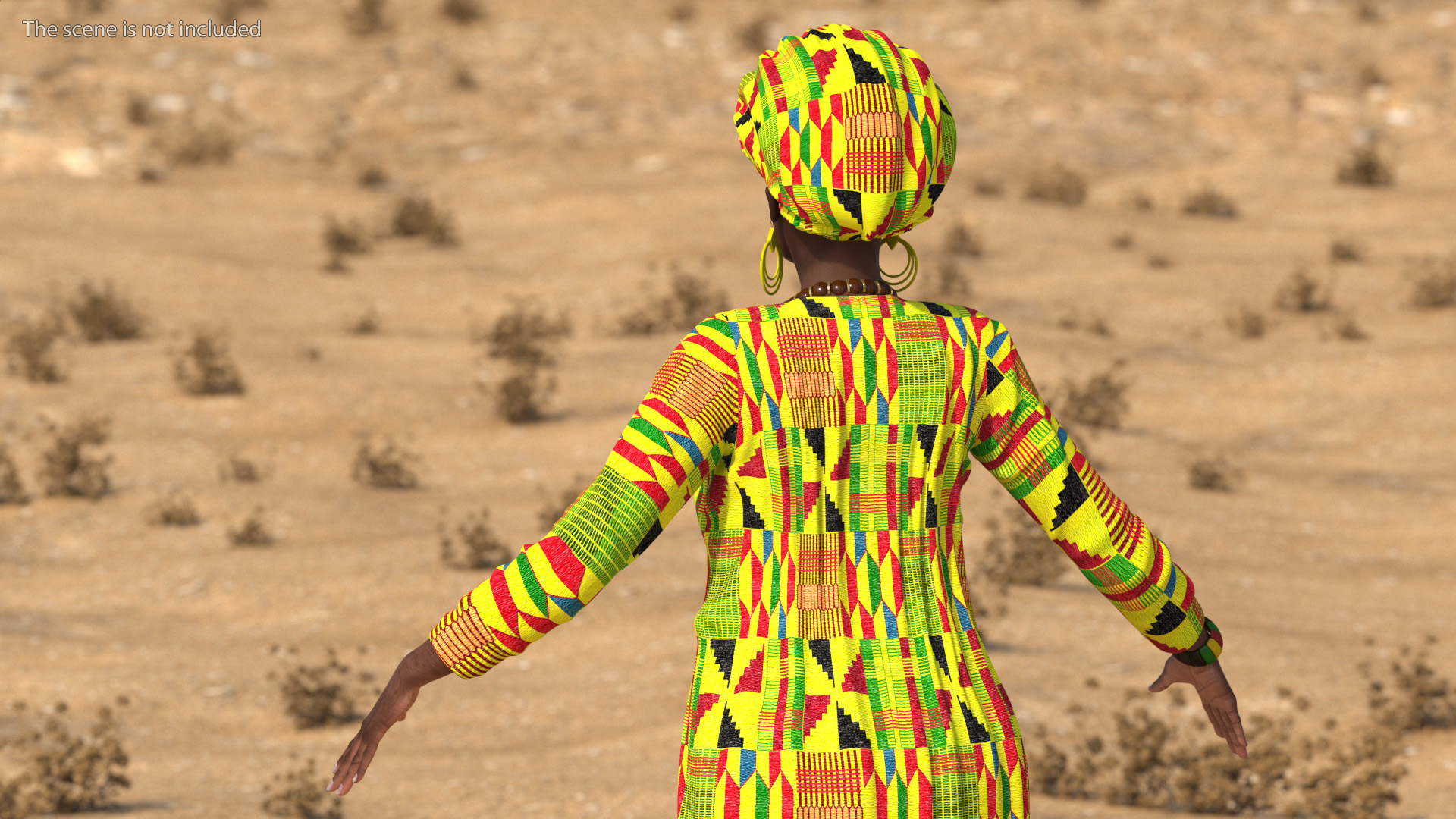 African Woman Wearing Traditional Clothes Neutral Pose 3D model