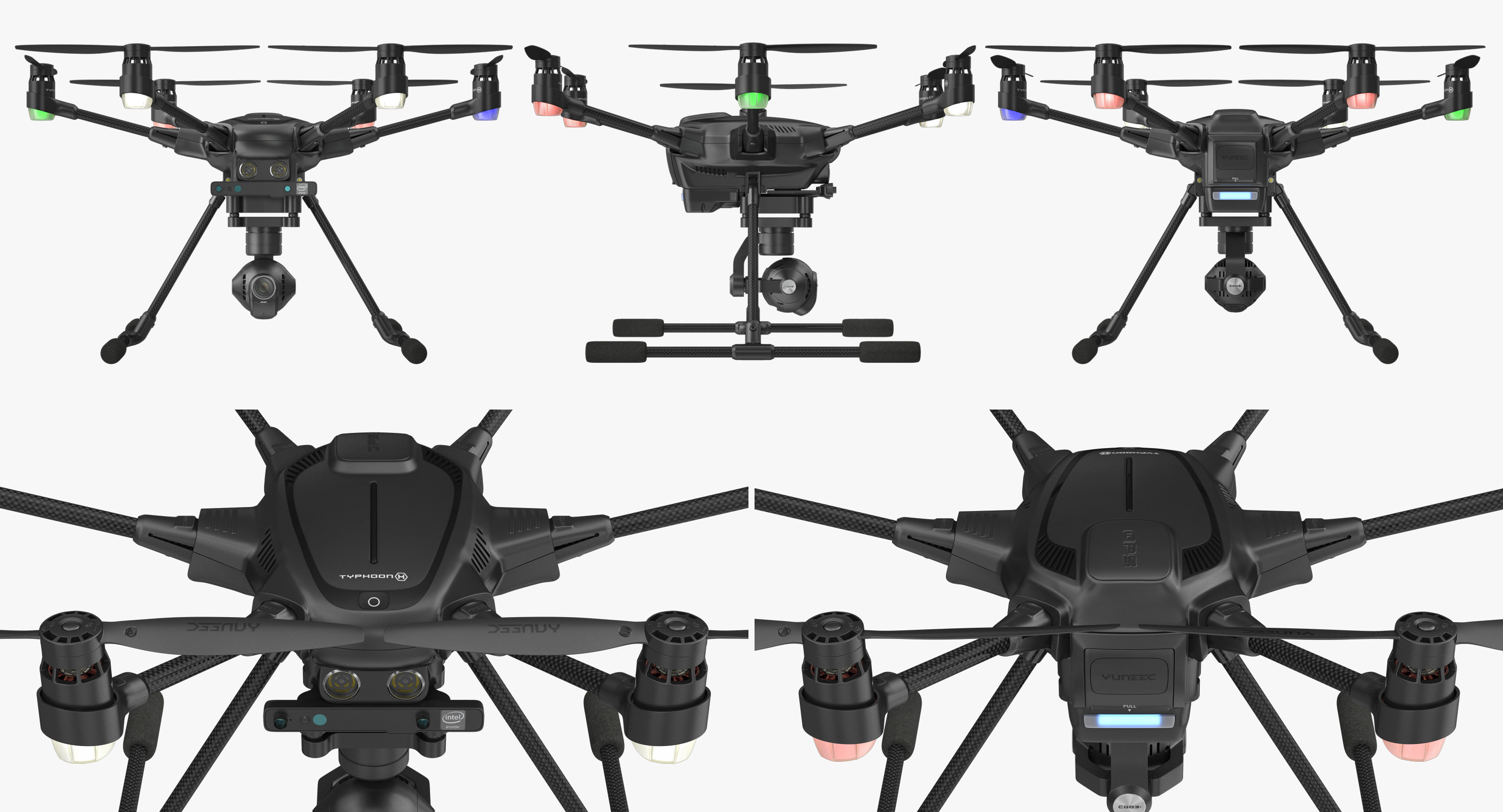 3D model Yuneec Typhoon H Videography Hexacopter Set Rigged