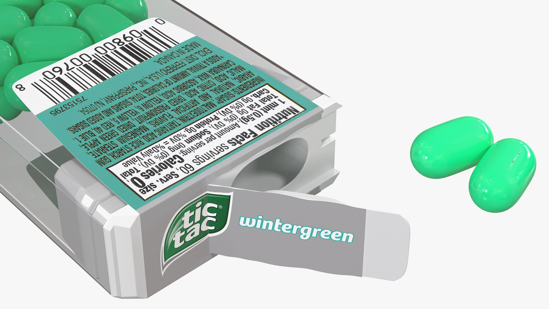 3D Spilled Tic Tac Wintergreen Candy model