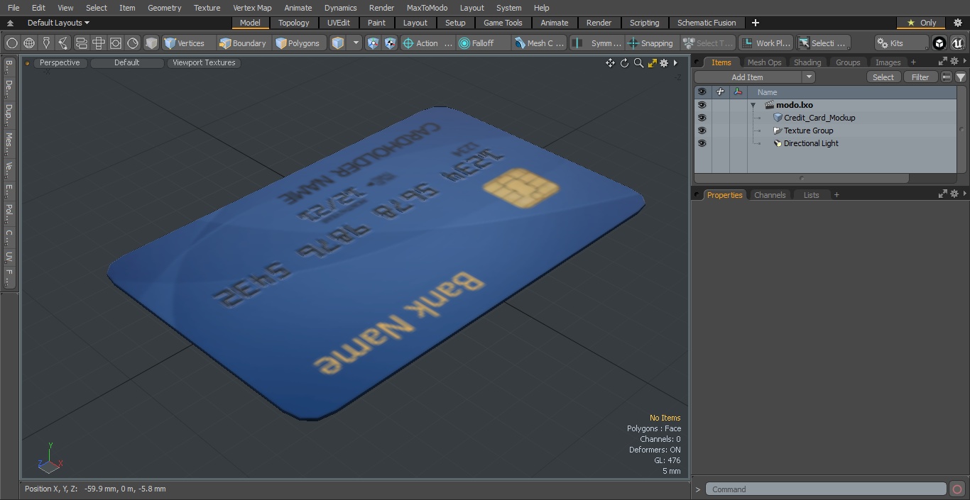 3D Credit Card Mockup model