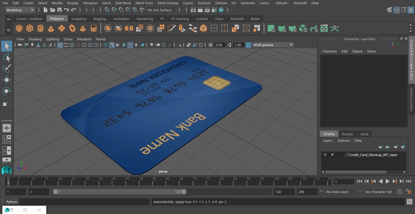 3D Credit Card Mockup model