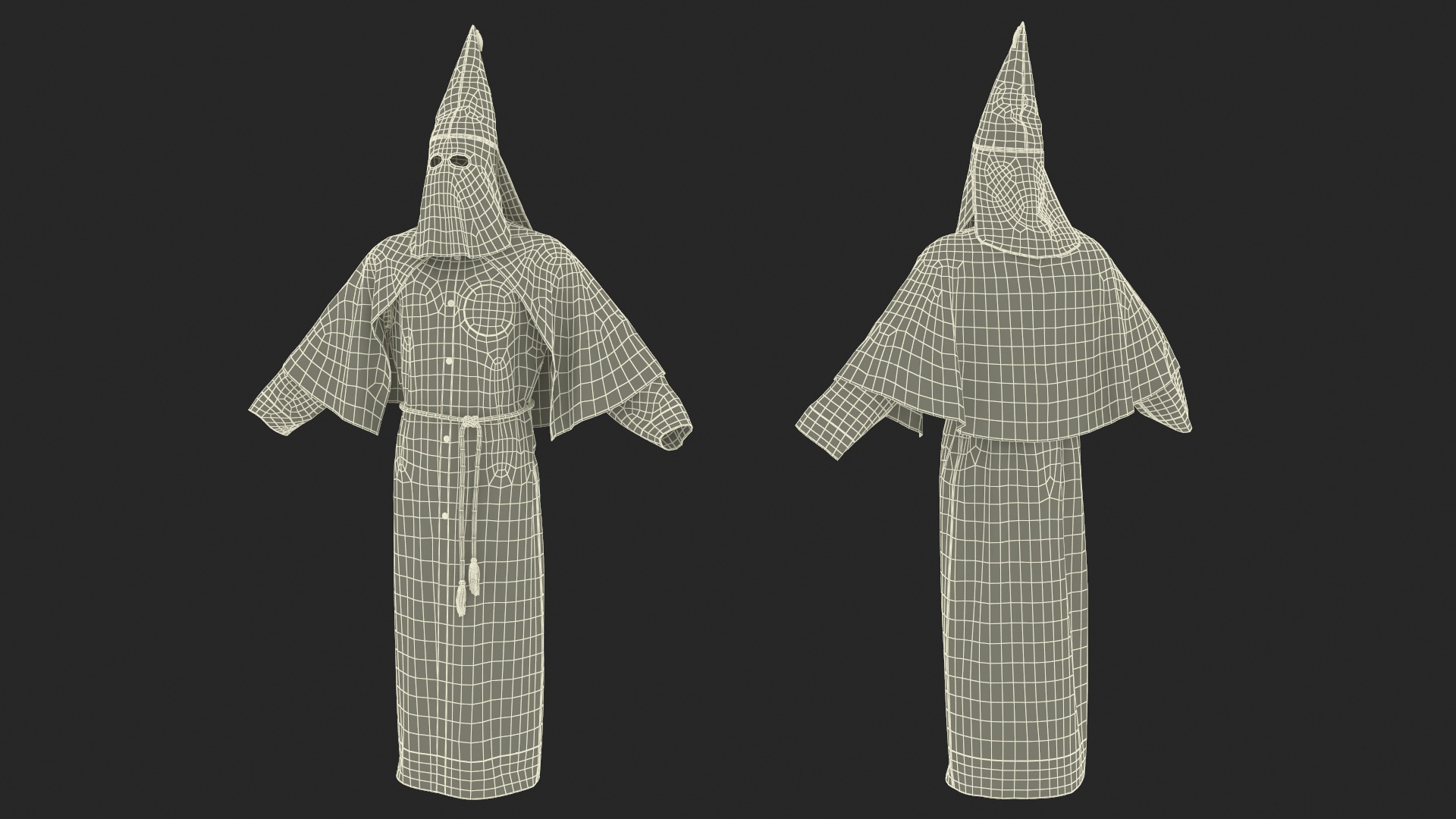 3D Black Suit Ku Klux Klan model