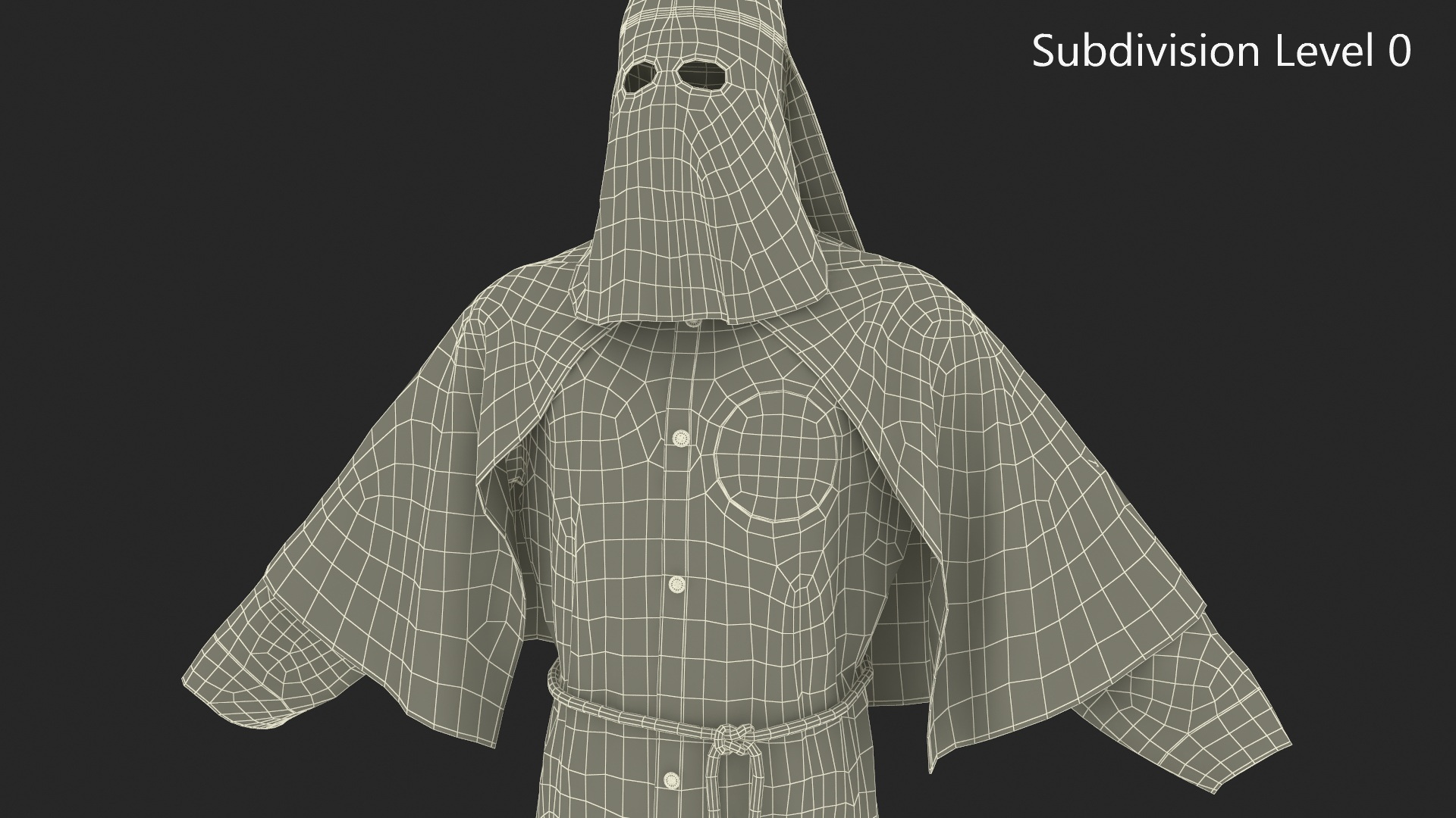 3D Black Suit Ku Klux Klan model