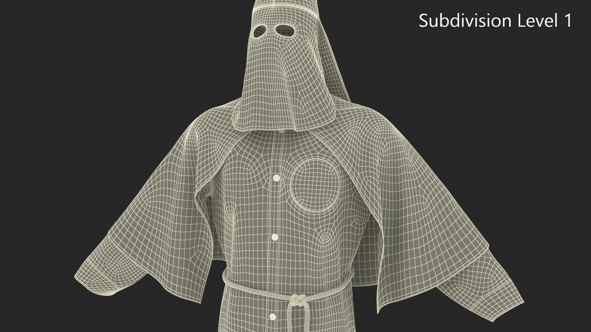 3D Black Suit Ku Klux Klan model