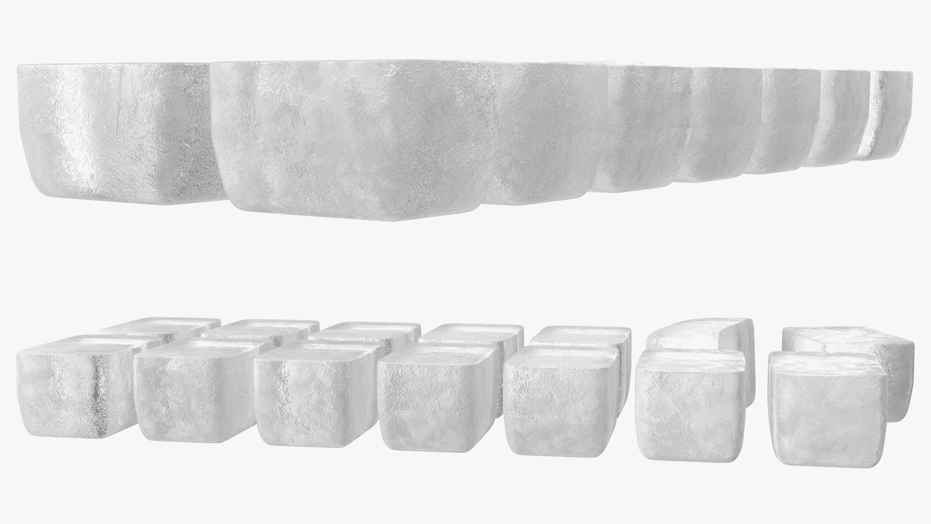 3D model Ice Cubes Fresh from Mold