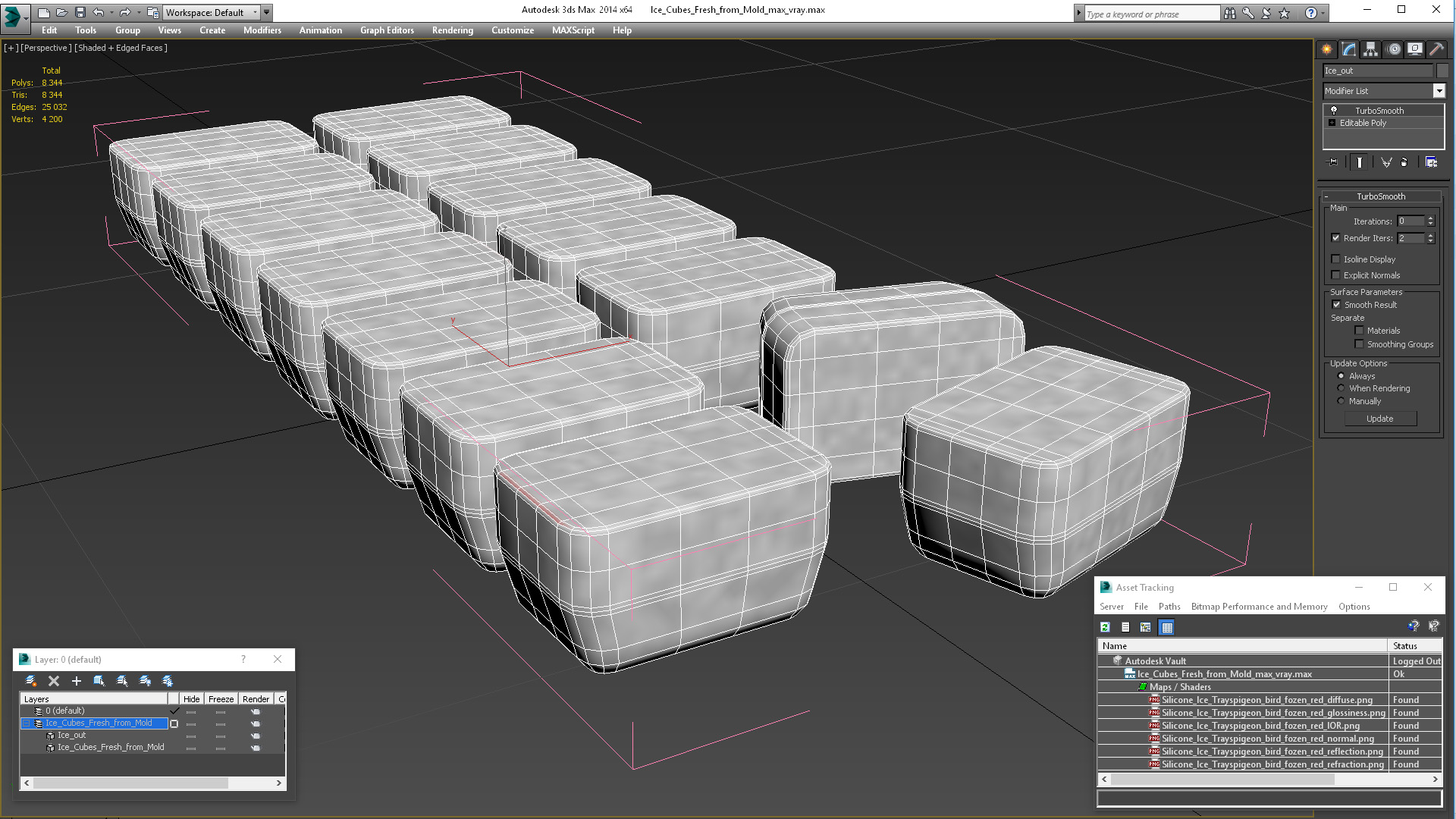 3D model Ice Cubes Fresh from Mold