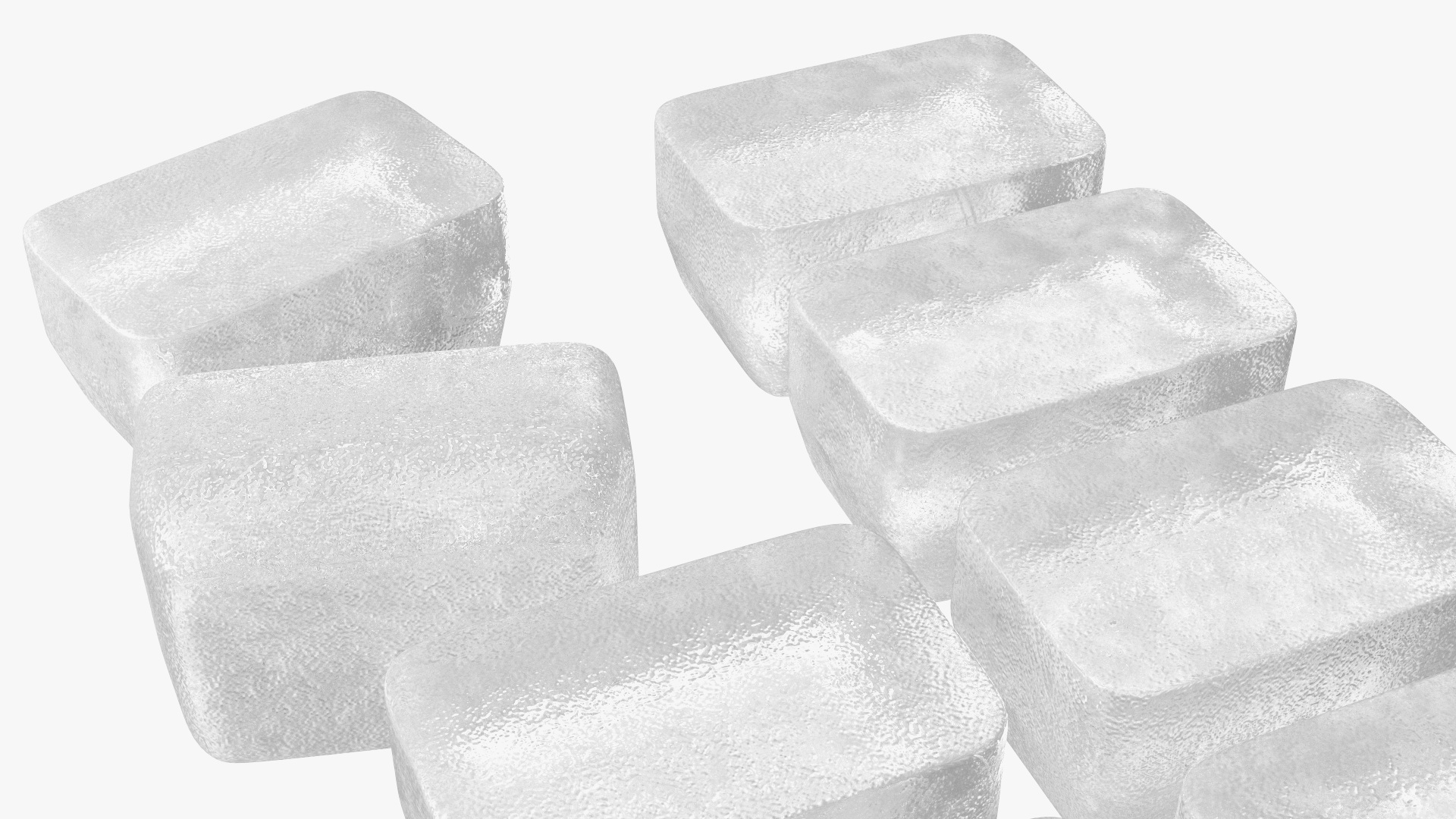 3D model Ice Cubes Fresh from Mold