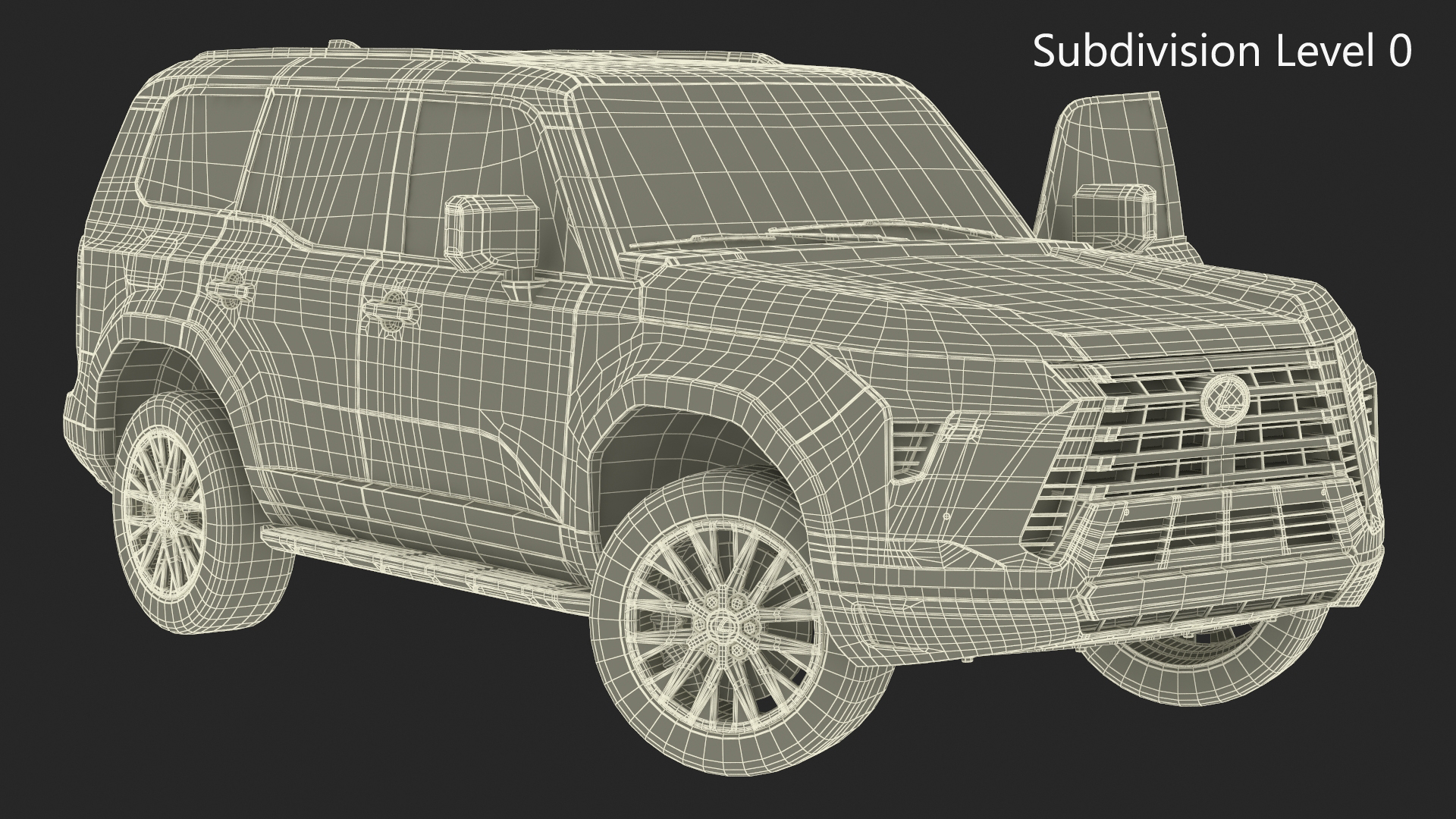 Lexus GX 550 SUV White Rigged 3D model