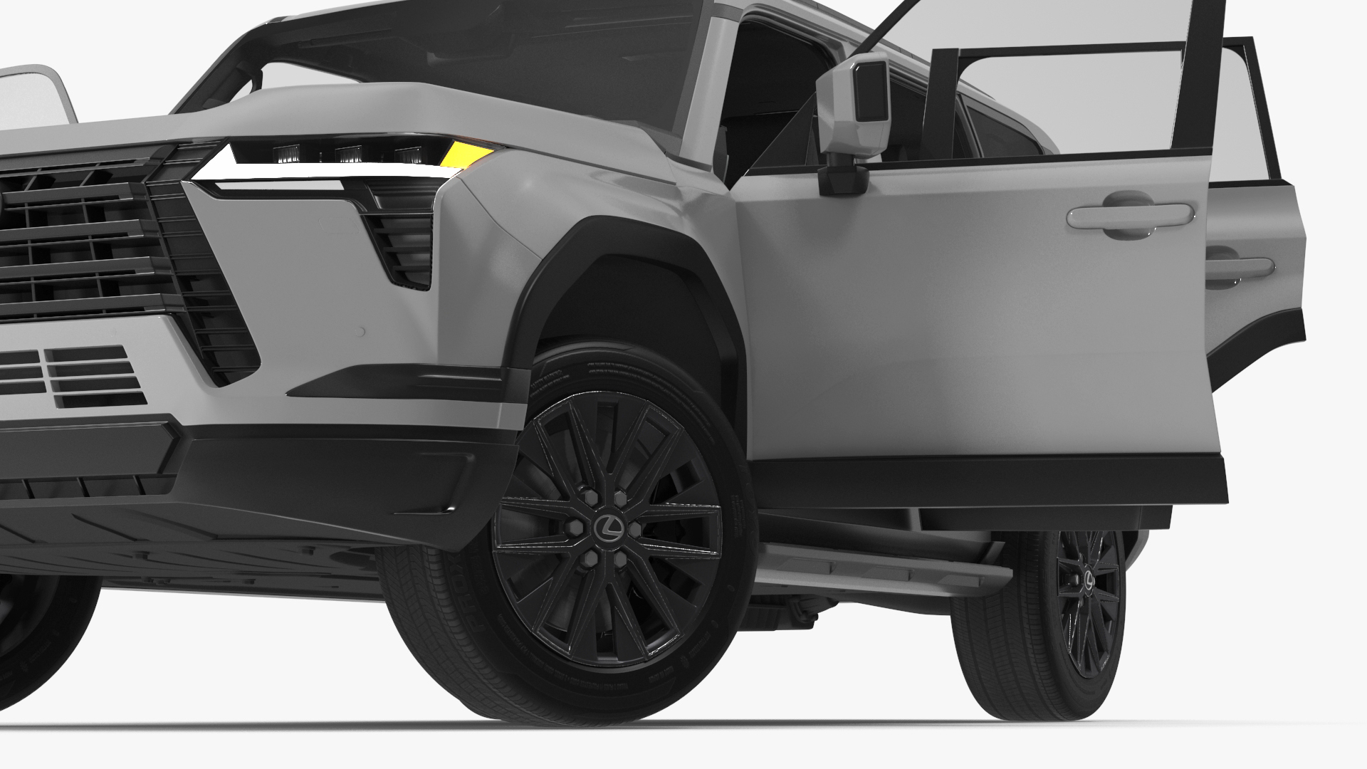 Lexus GX 550 SUV White Rigged 3D model