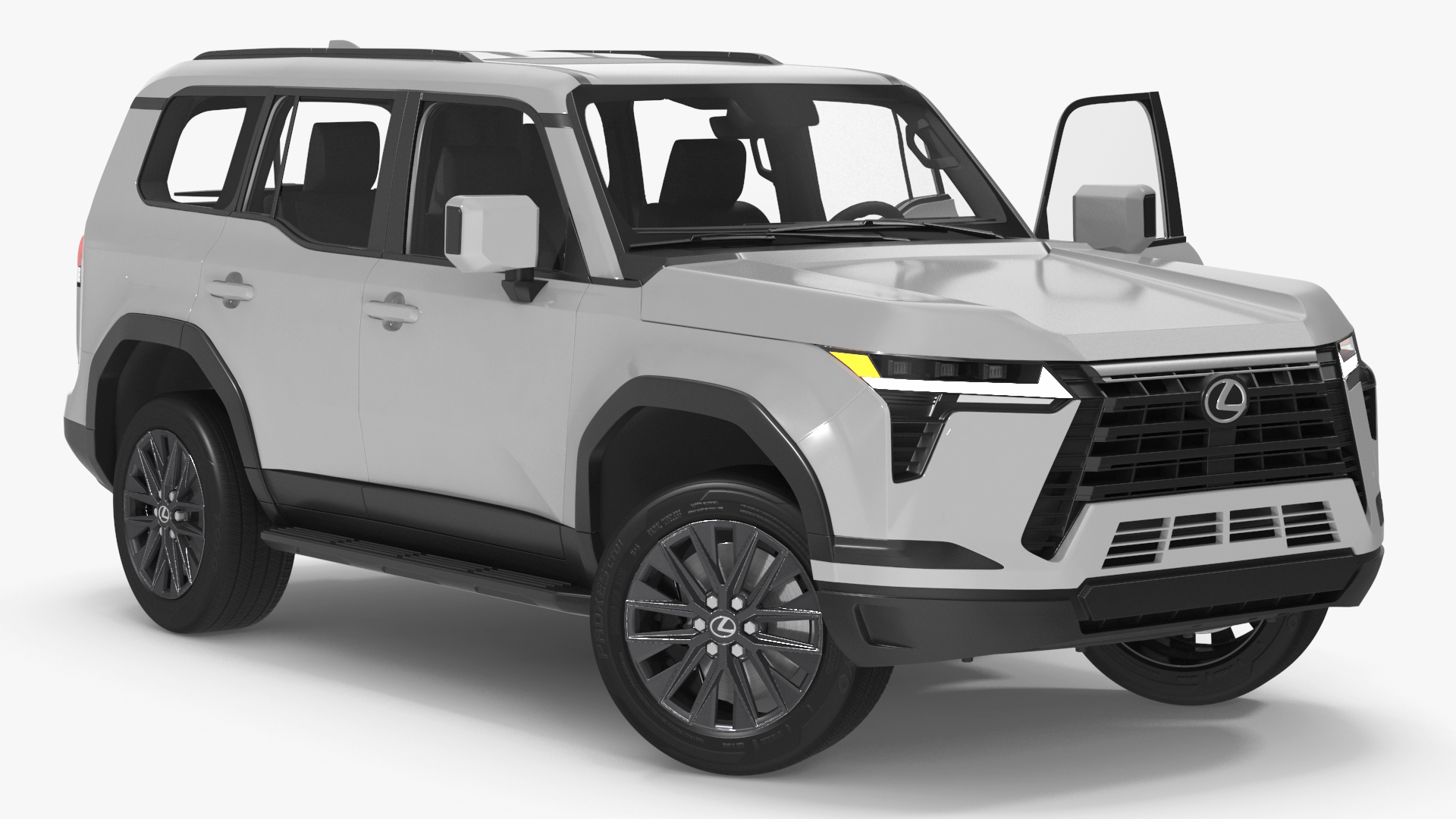 Lexus GX 550 SUV White Rigged 3D model