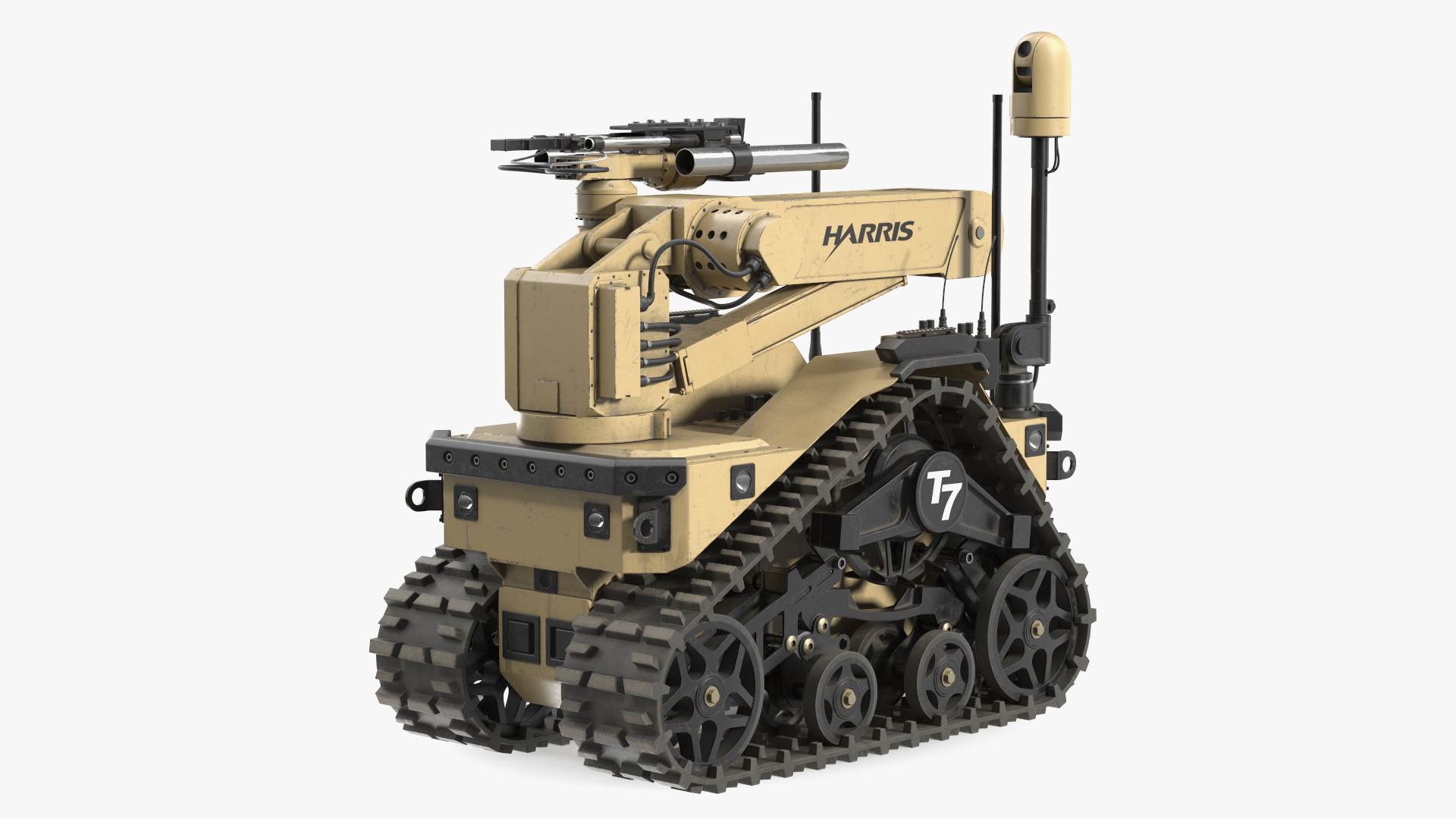 3D Old Robotic System Harris T7 Beige Rigged