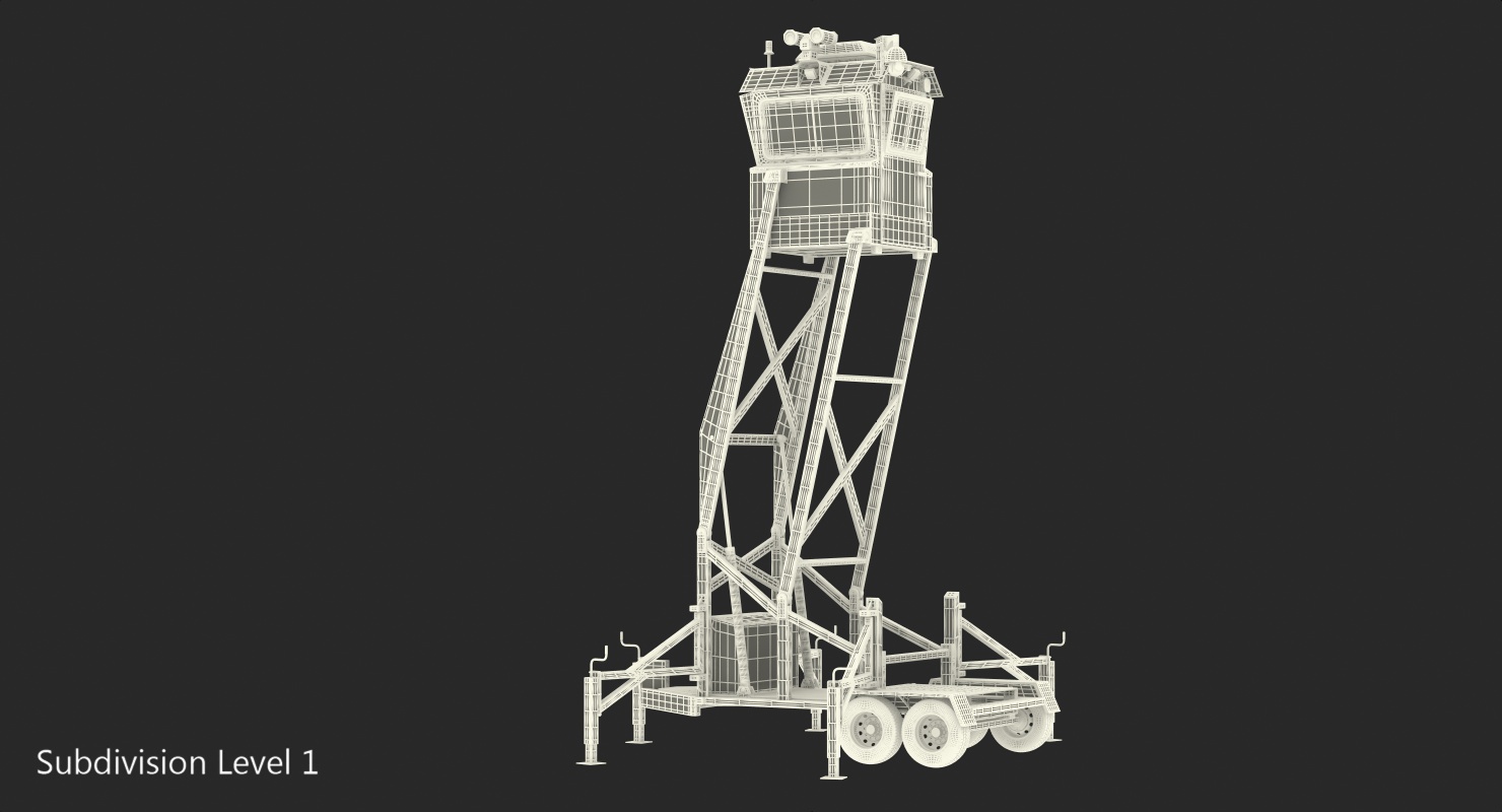 3D Mobile Security Tower Rigged model