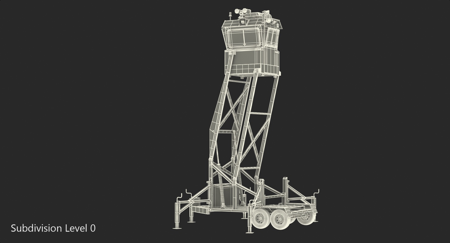 3D Mobile Security Tower Rigged model