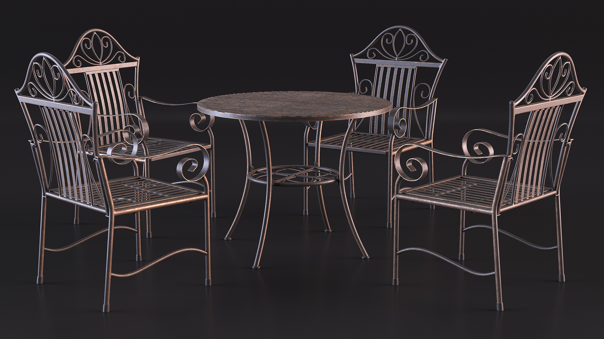 Black Iron Garden Furniture 3D