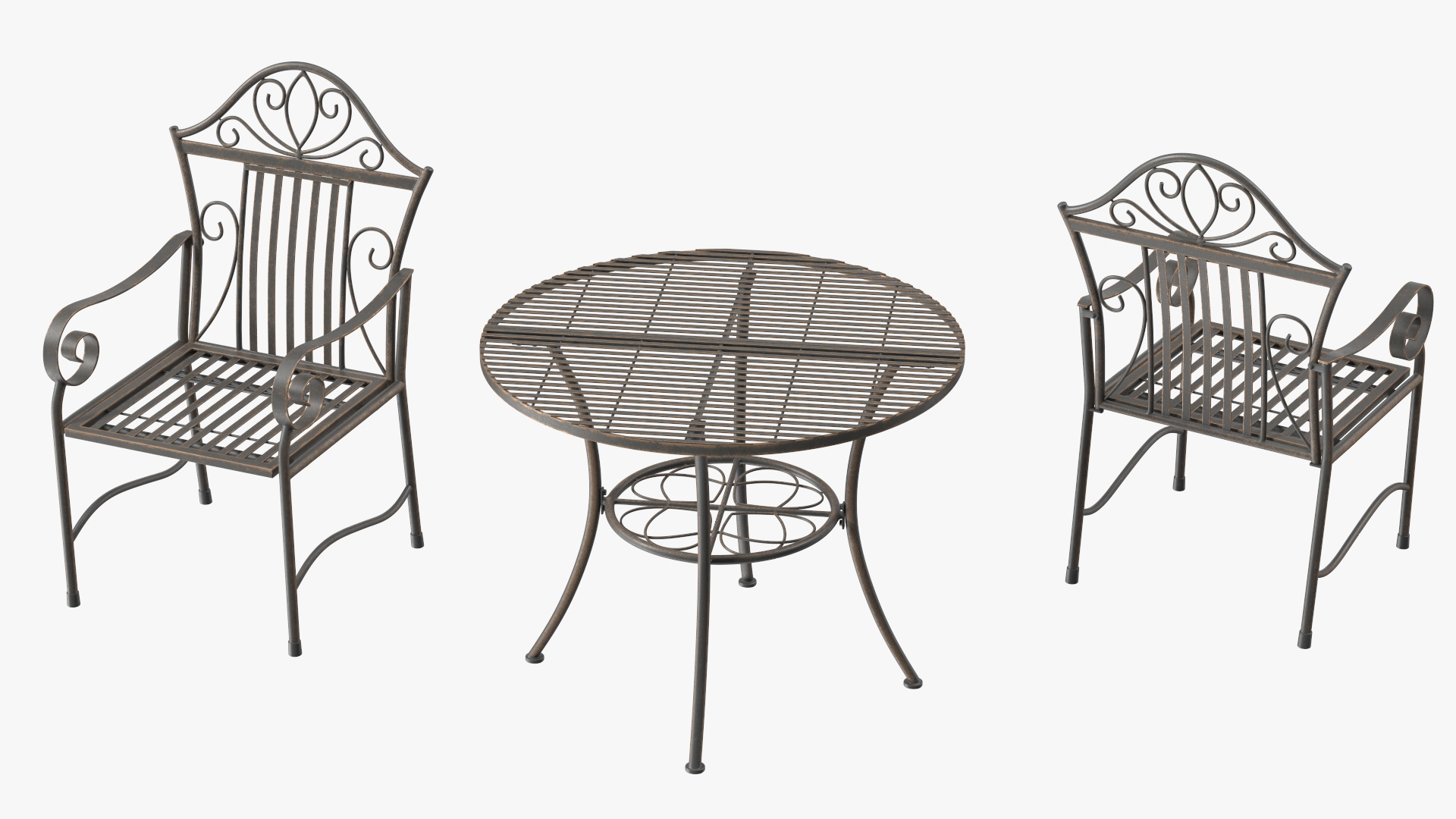 Black Iron Garden Furniture 3D