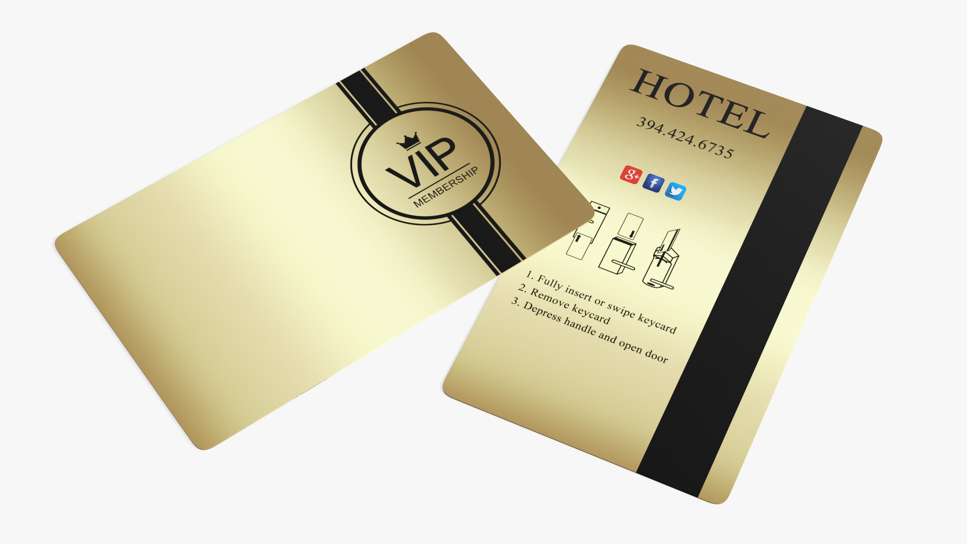 Guest Room Hotel Keycard Gold 3D model