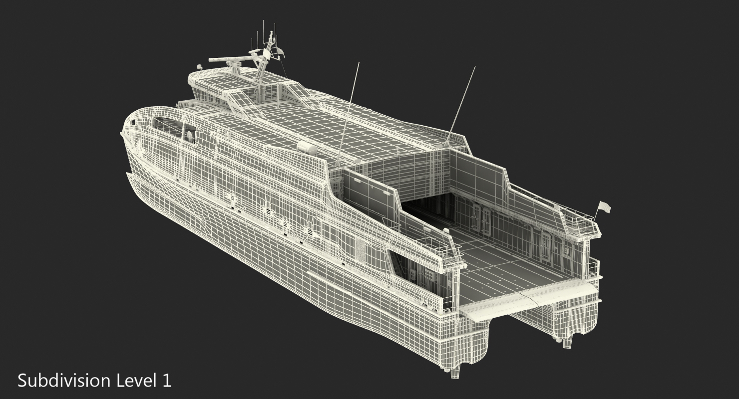 3D Damen Fast RoPax Ferry 4512 Kriola Rigged