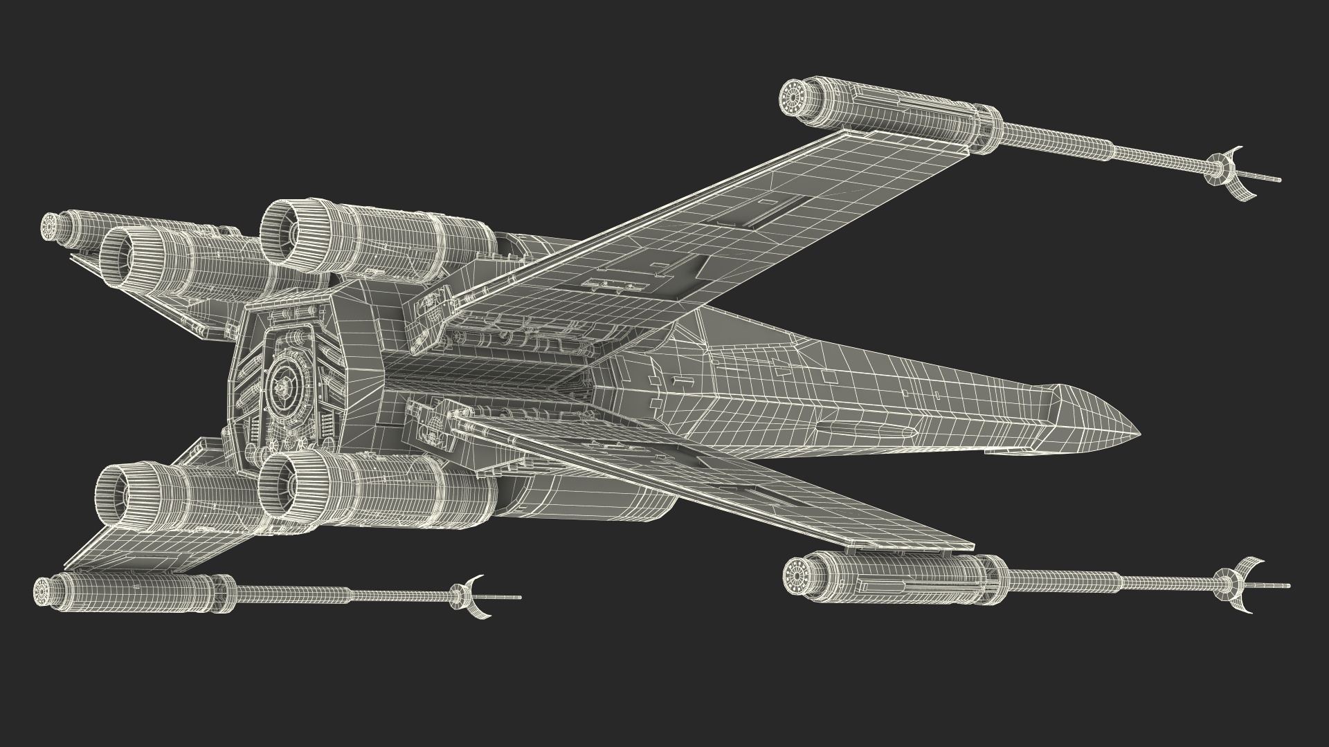 3D model X-Wing Starfighter Rigged