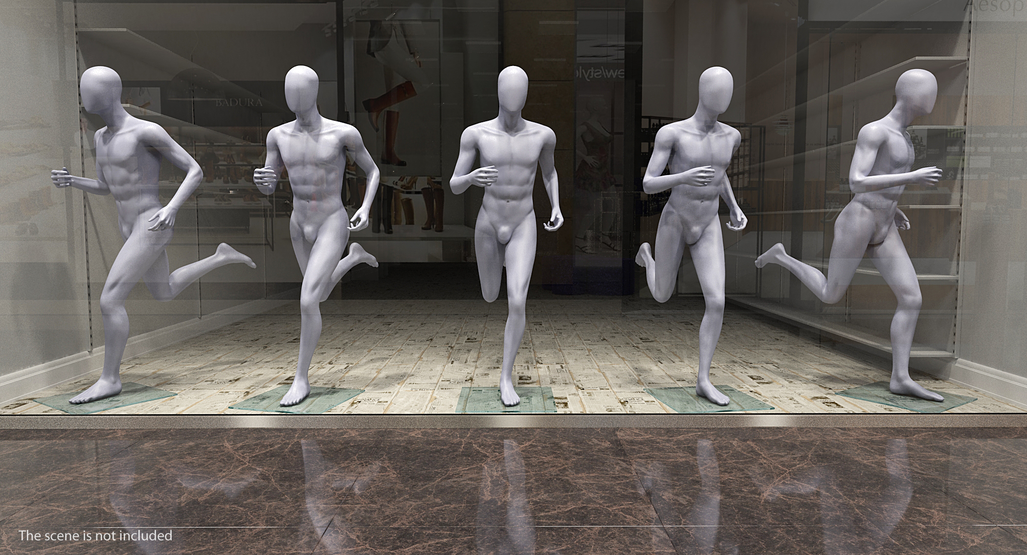 Running Male Mannequin 3D