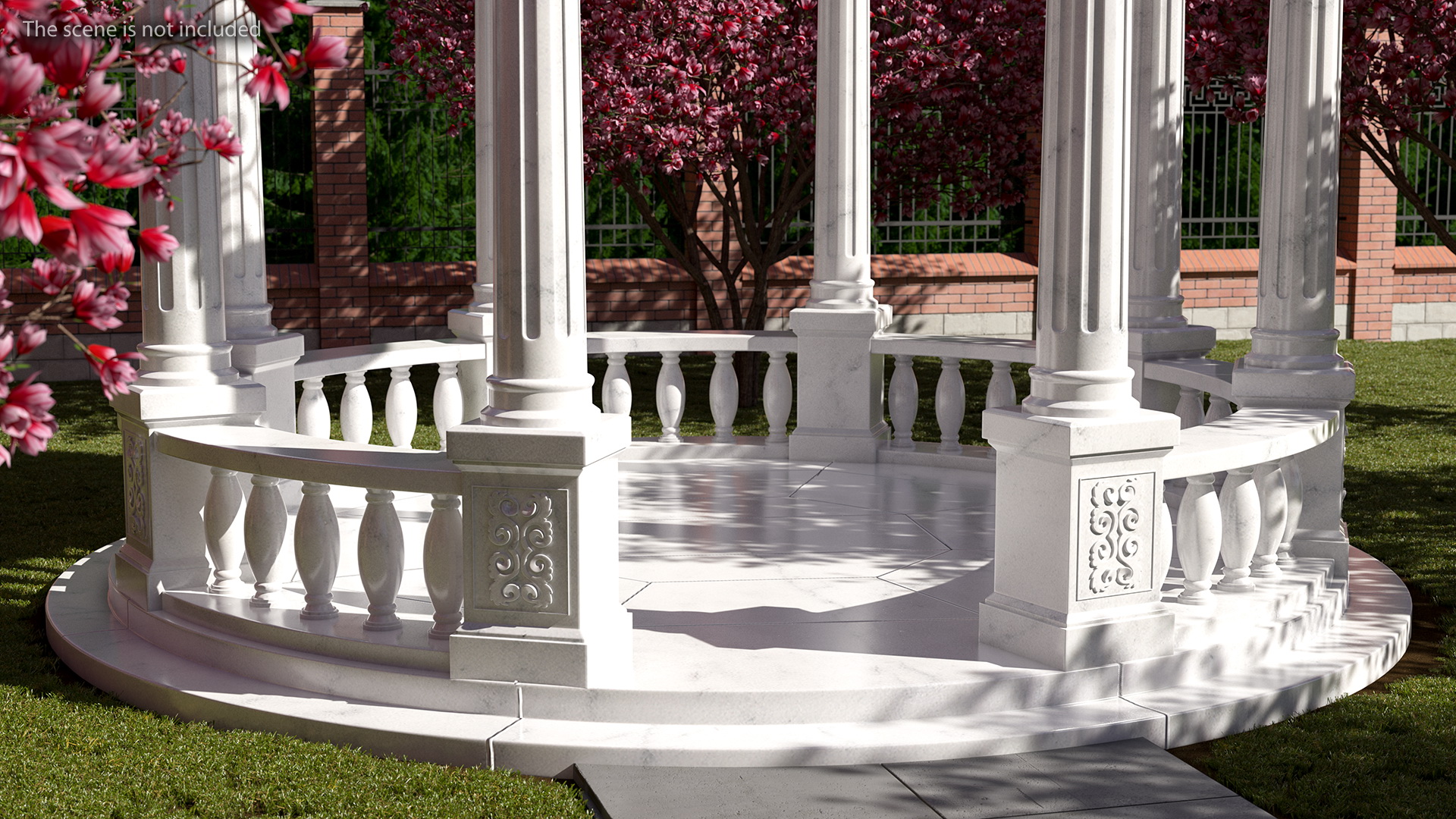 3D Marble Stone Garden Gazebo