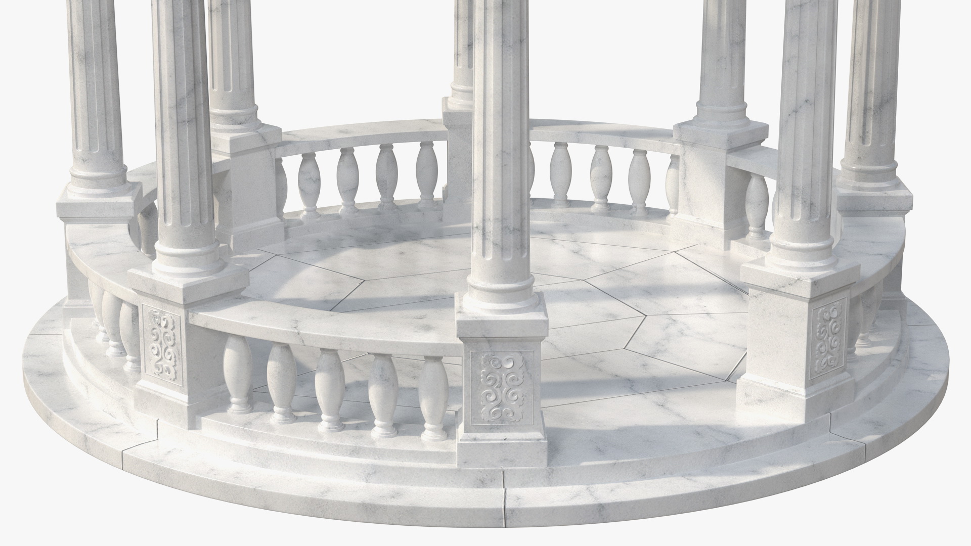 3D Marble Stone Garden Gazebo