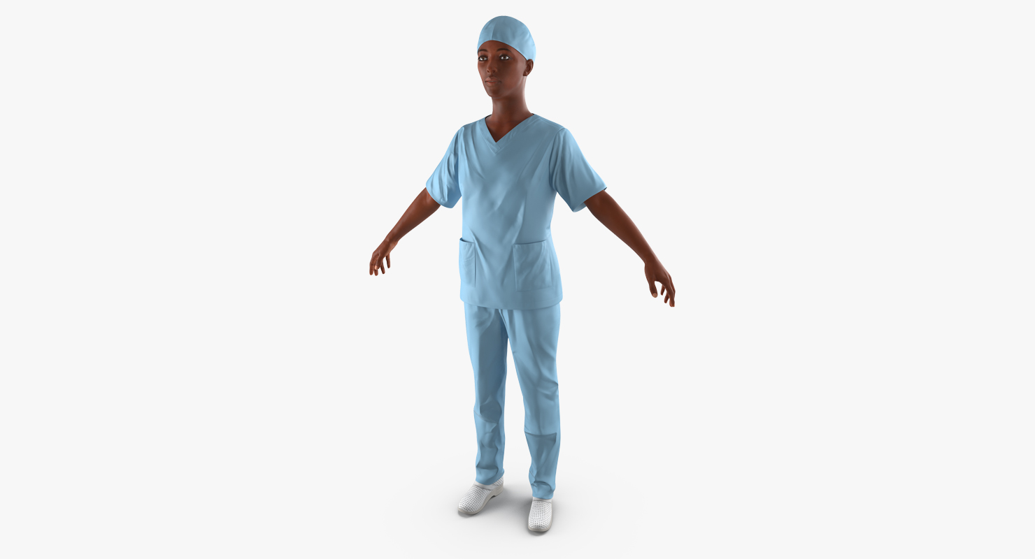 3D model African American Female Doctor