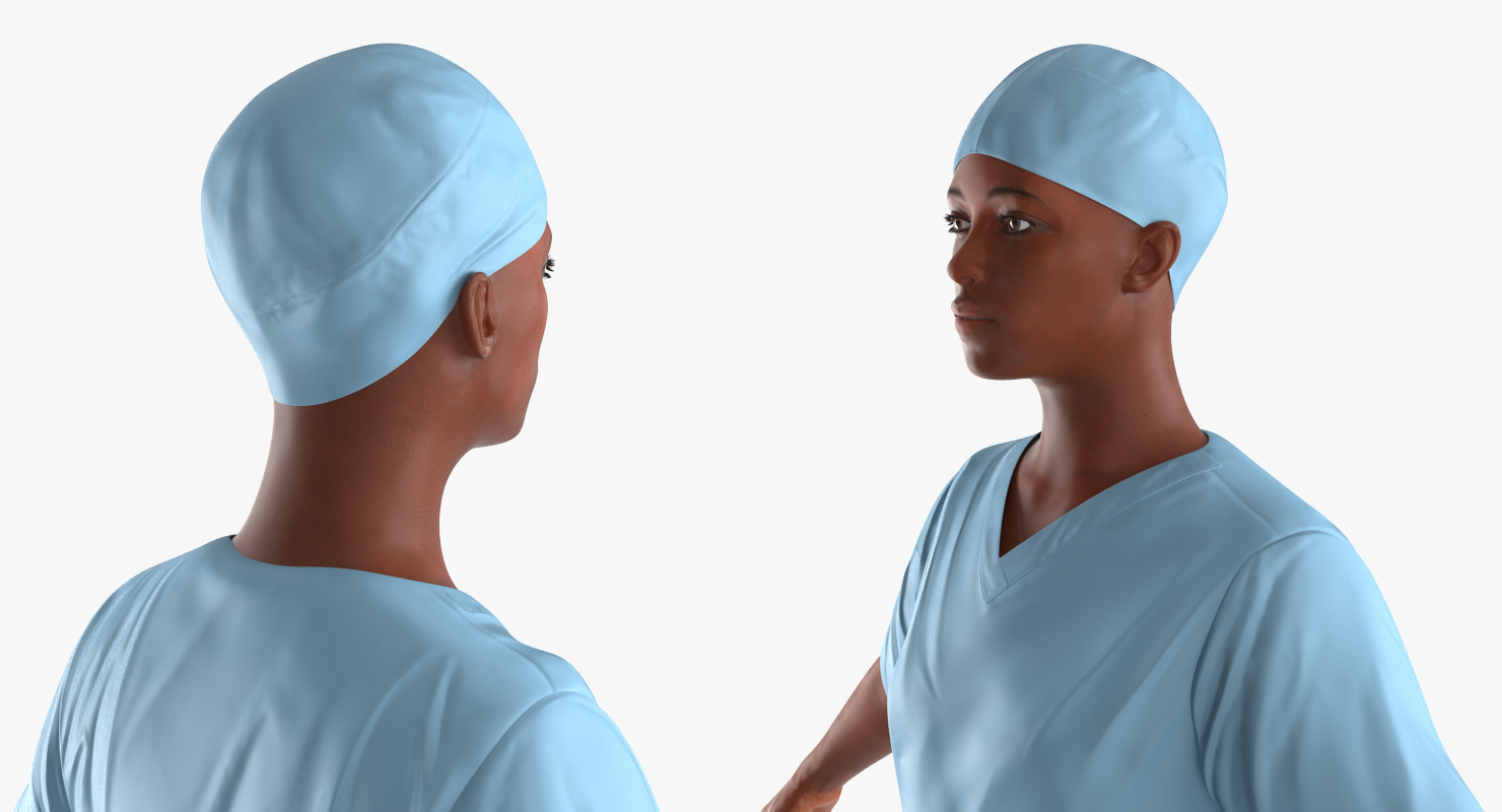 3D model African American Female Doctor