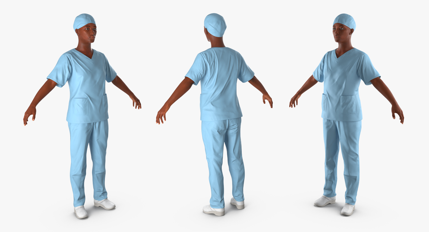 3D model African American Female Doctor