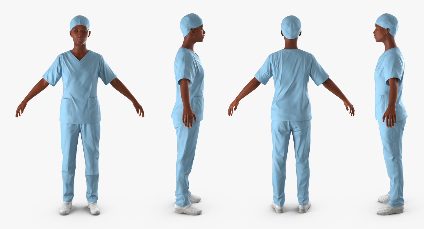 3D model African American Female Doctor