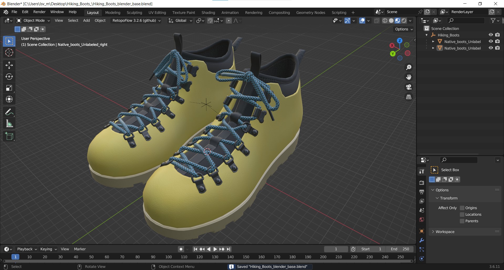 Hiking Boots 3D