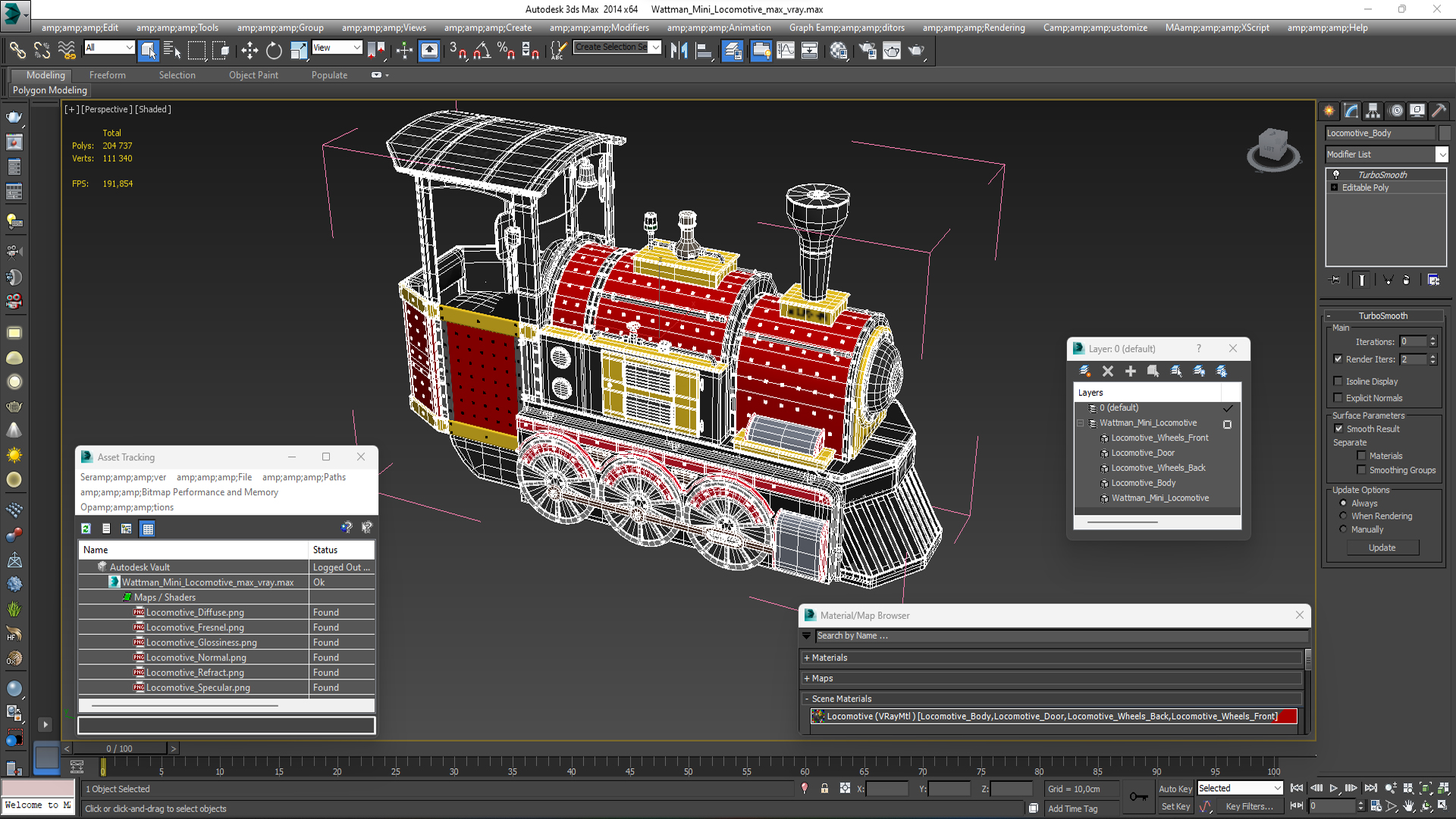 3D Wattman Mini Locomotive model