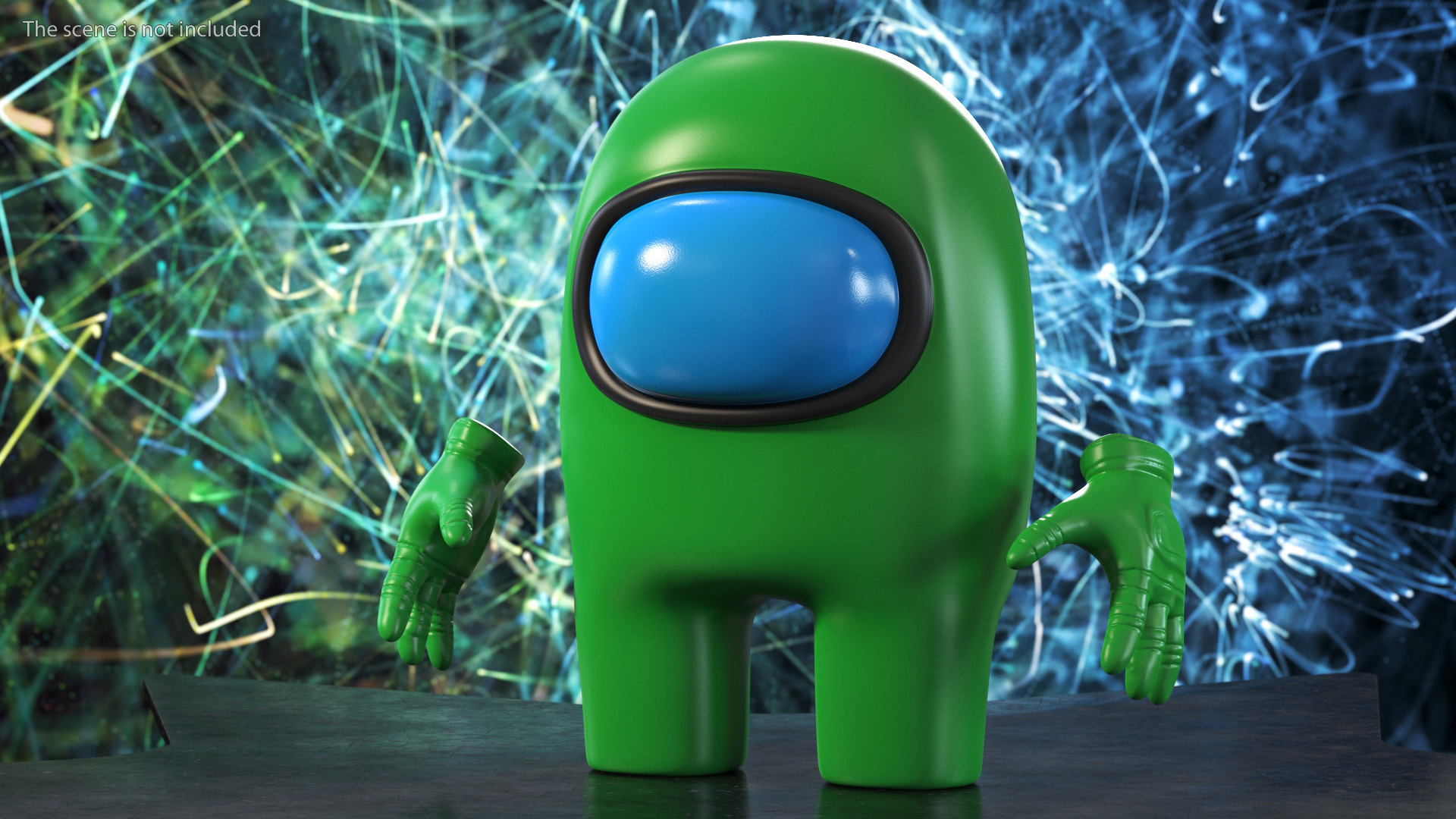 3D Among Us Character Green Rigged