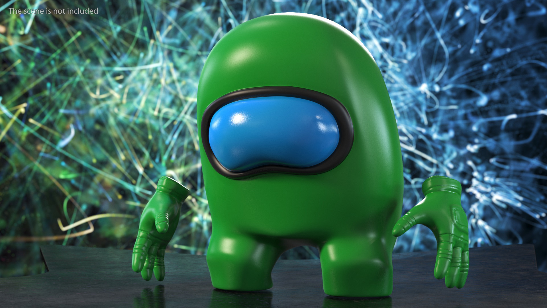 3D Among Us Character Green Rigged