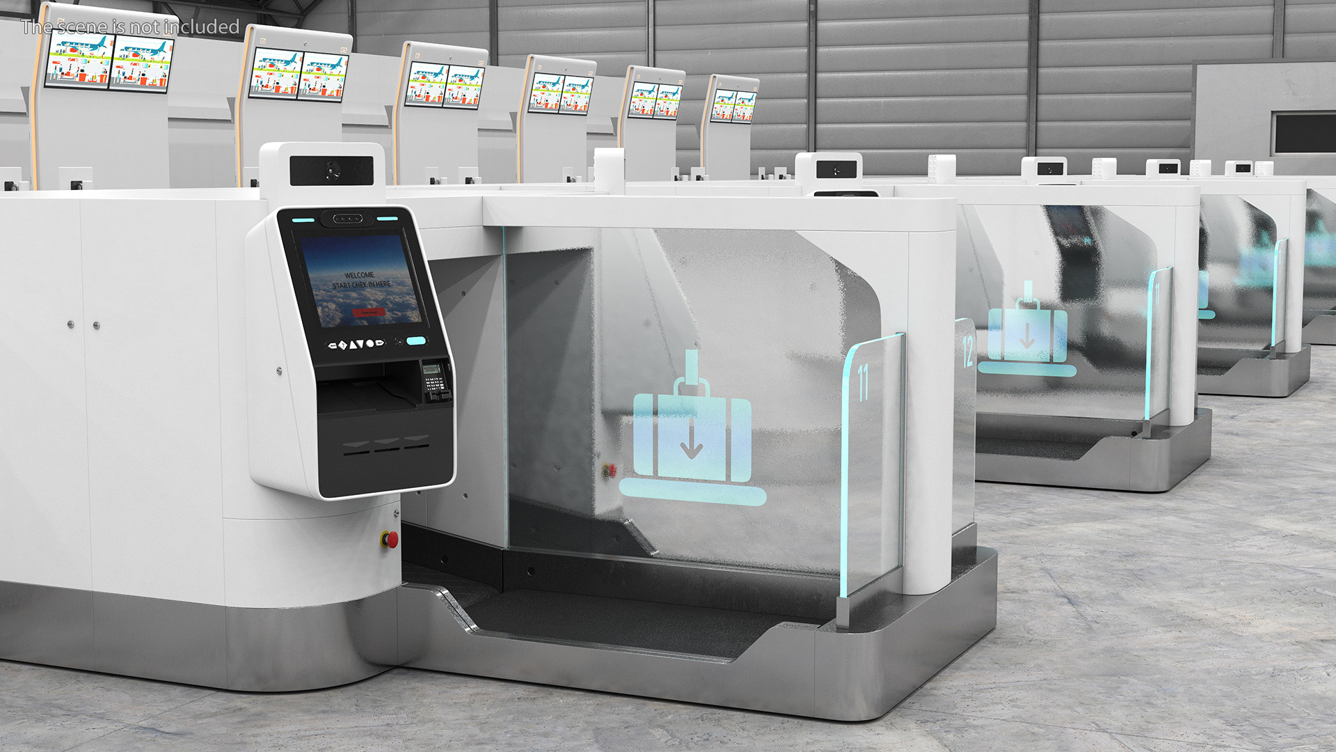 Airport Smart Check In Service Rigged 3D