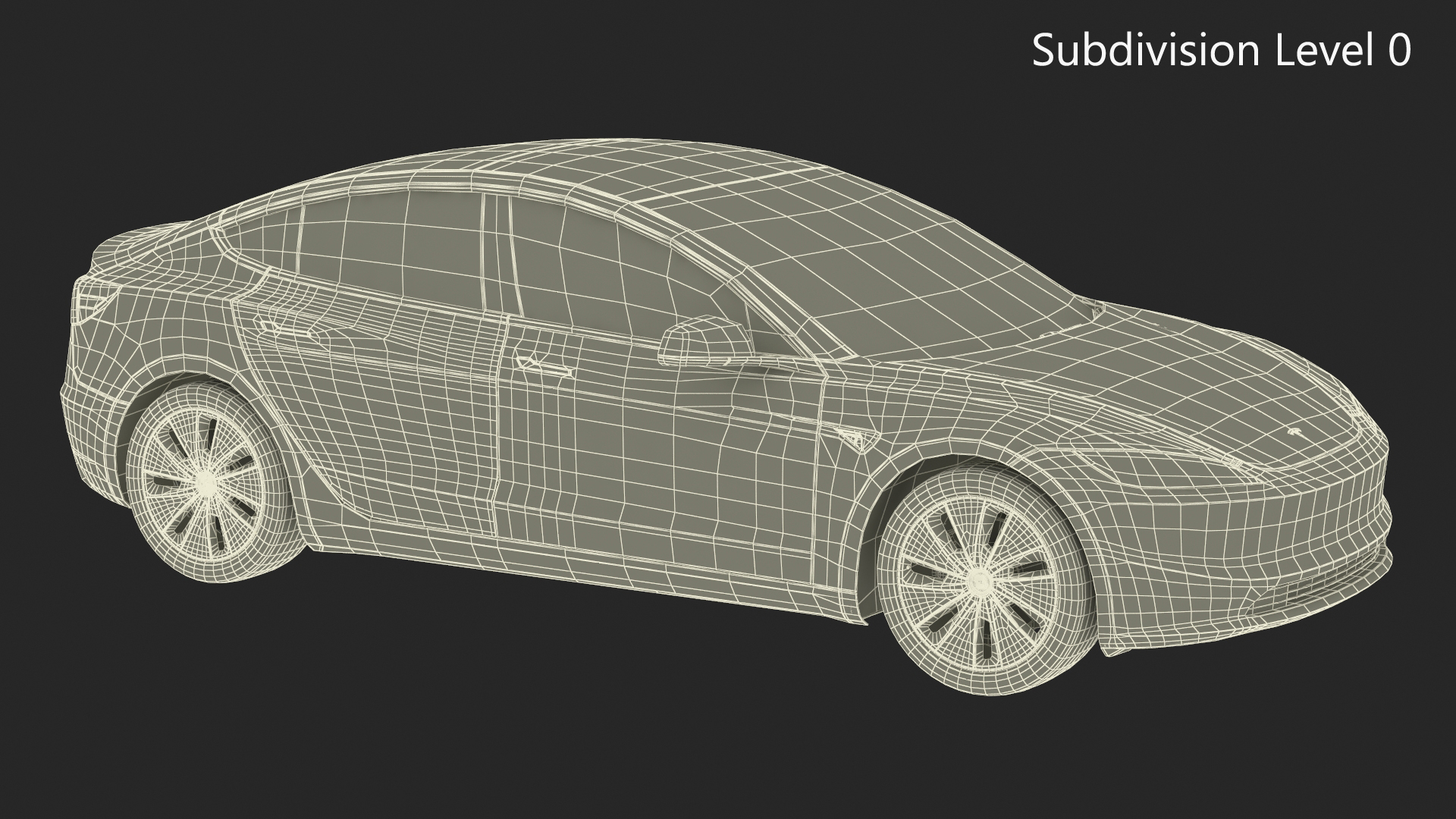 Tesla Model 3 2024 White Lights On 3D model