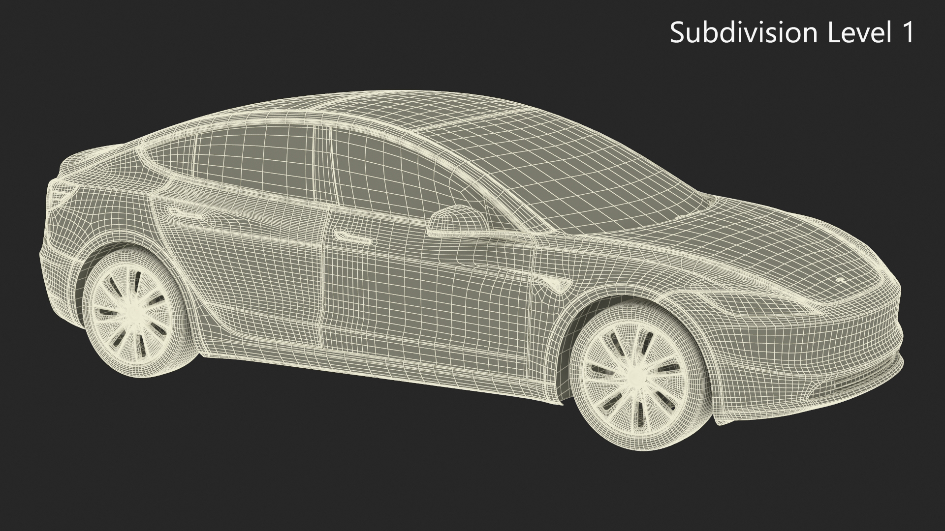 Tesla Model 3 2024 White Lights On 3D model