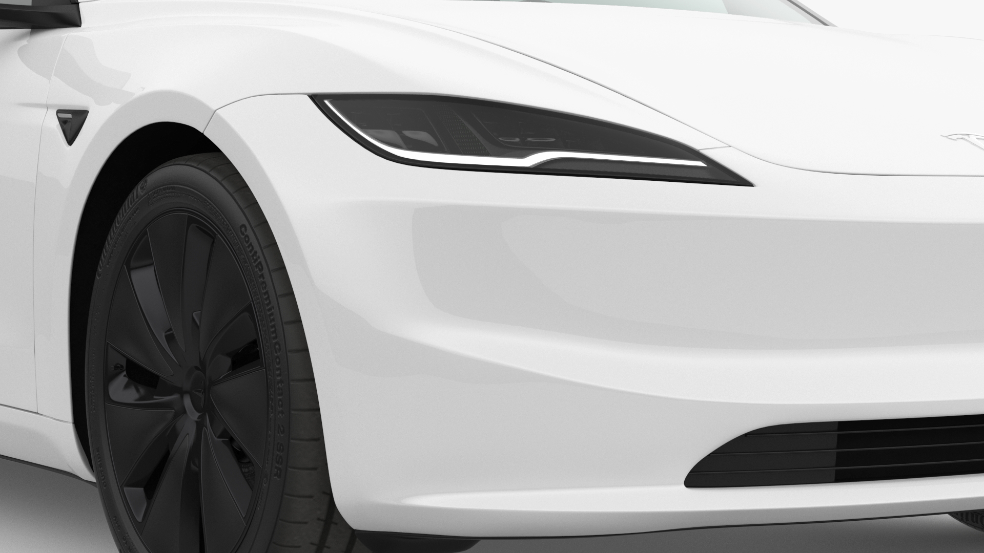 Tesla Model 3 2024 White Lights On 3D model