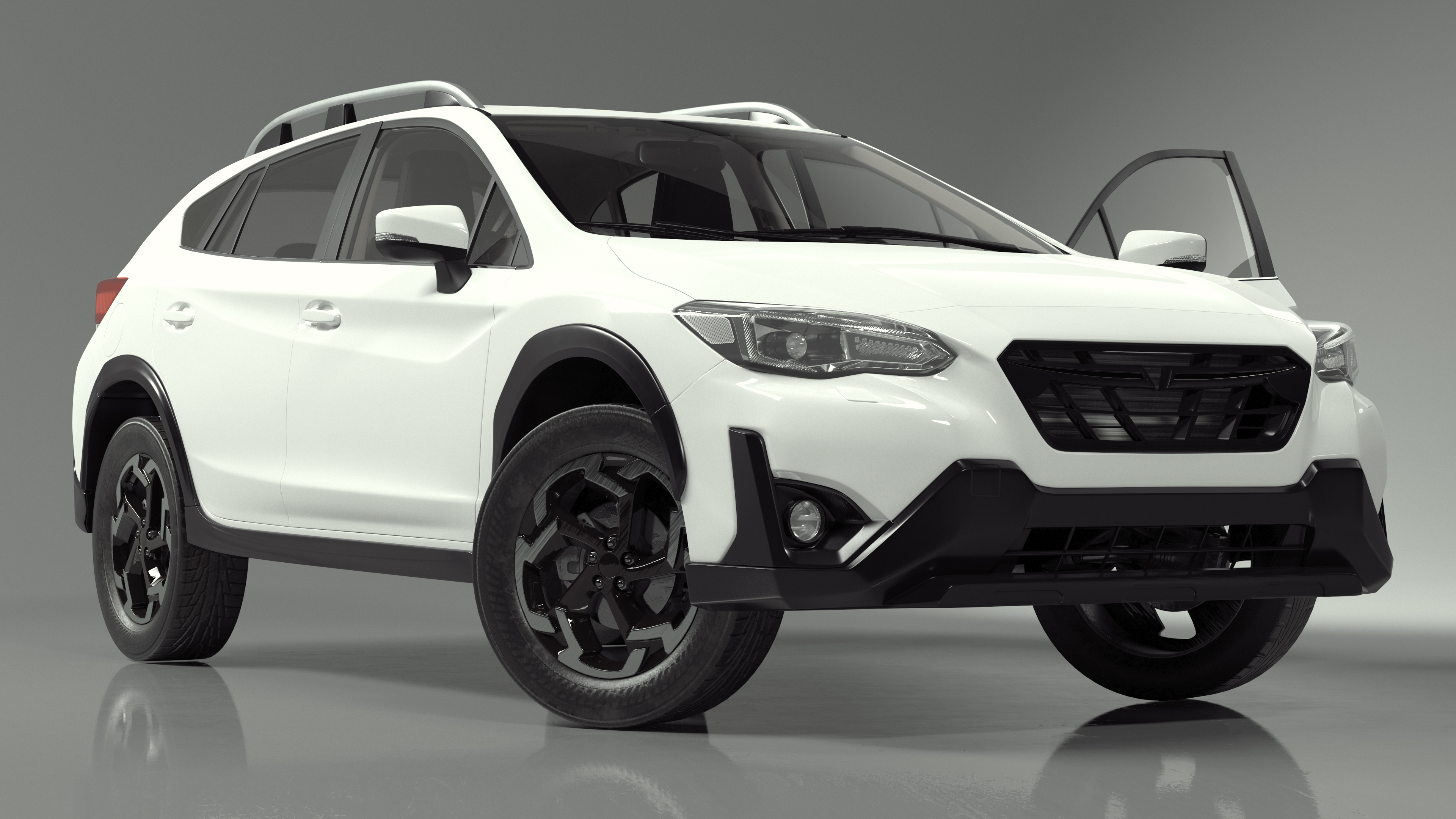 Compact Hybrid Crossover White Rigged 3D