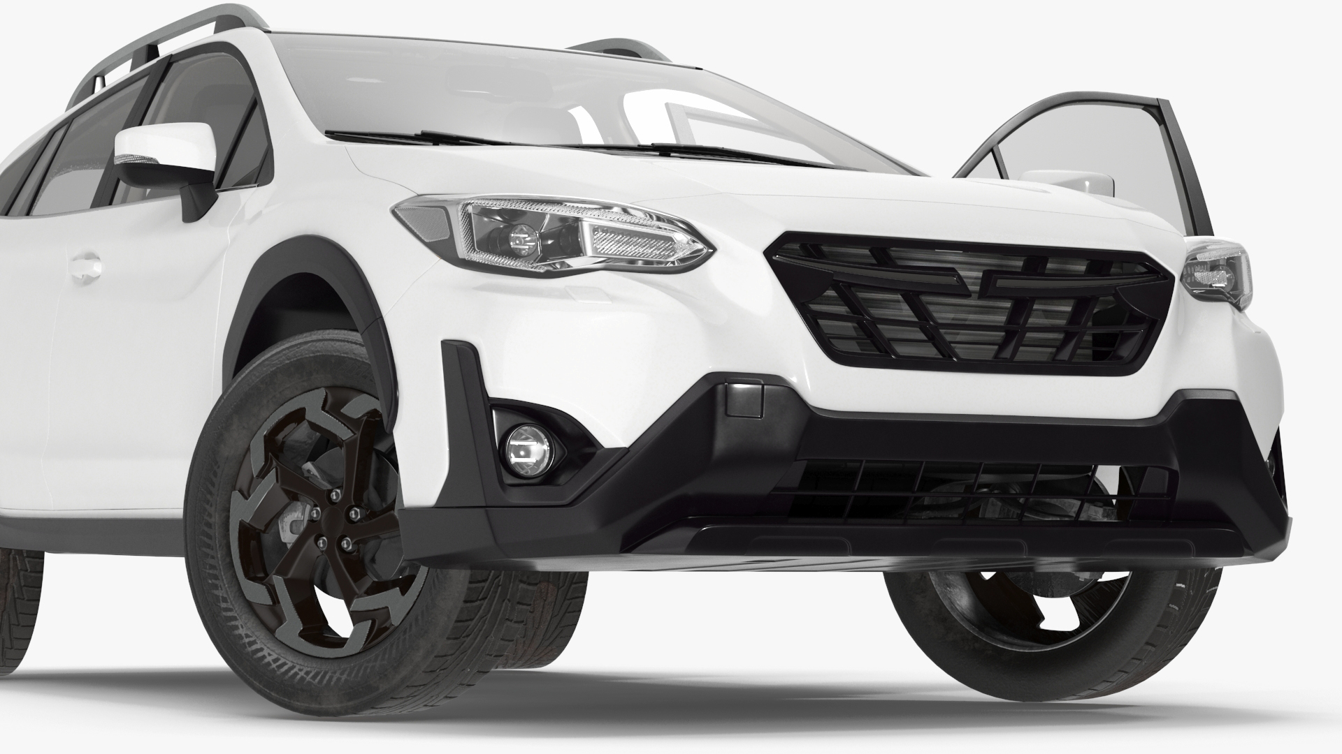 Compact Hybrid Crossover White Rigged 3D