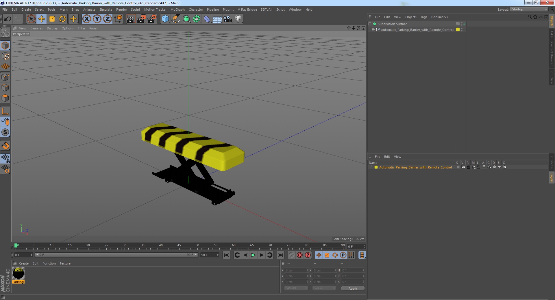 3D model Automatic Parking Barrier with Remote Control