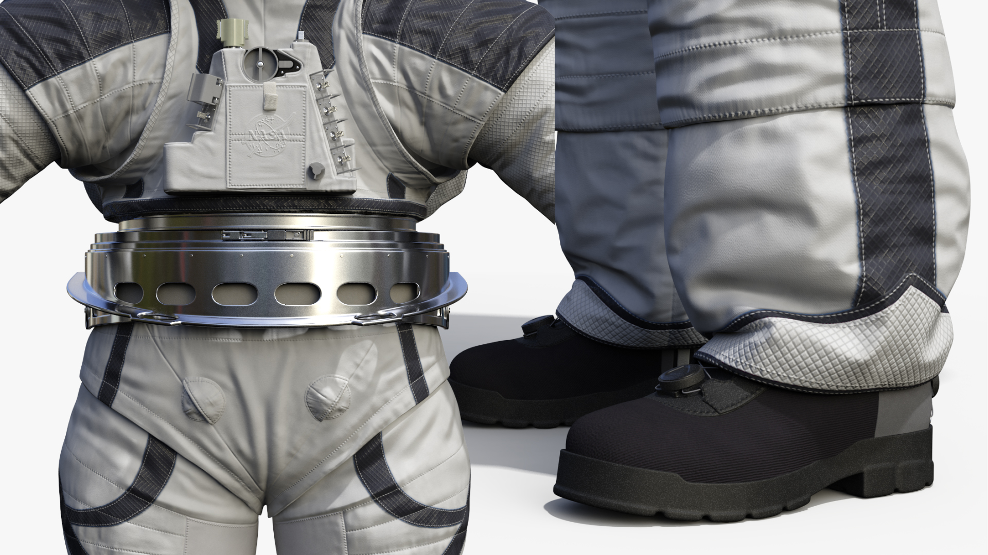 Astronaut Wearing xEMU Spacesuit Rigged 3D model