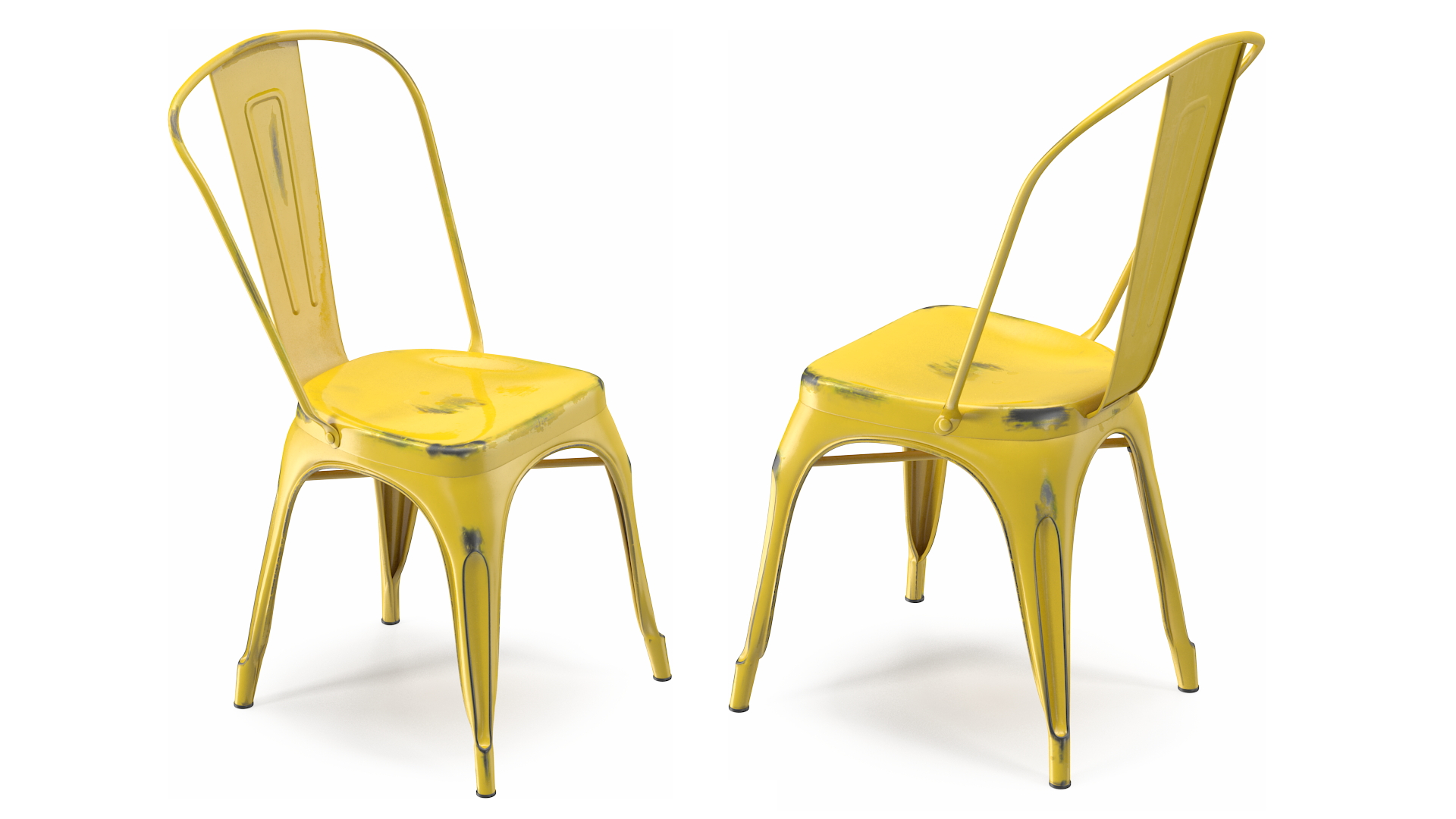 Yellow Stackable Chair 3D