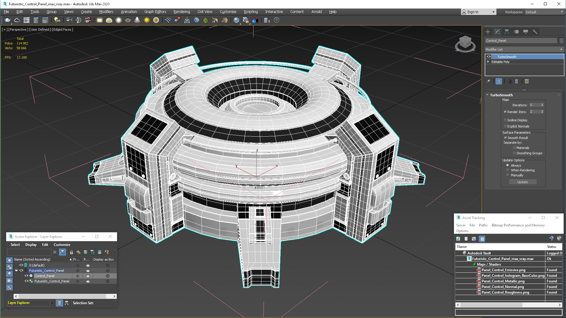 Futuristic Control Panel 3D model