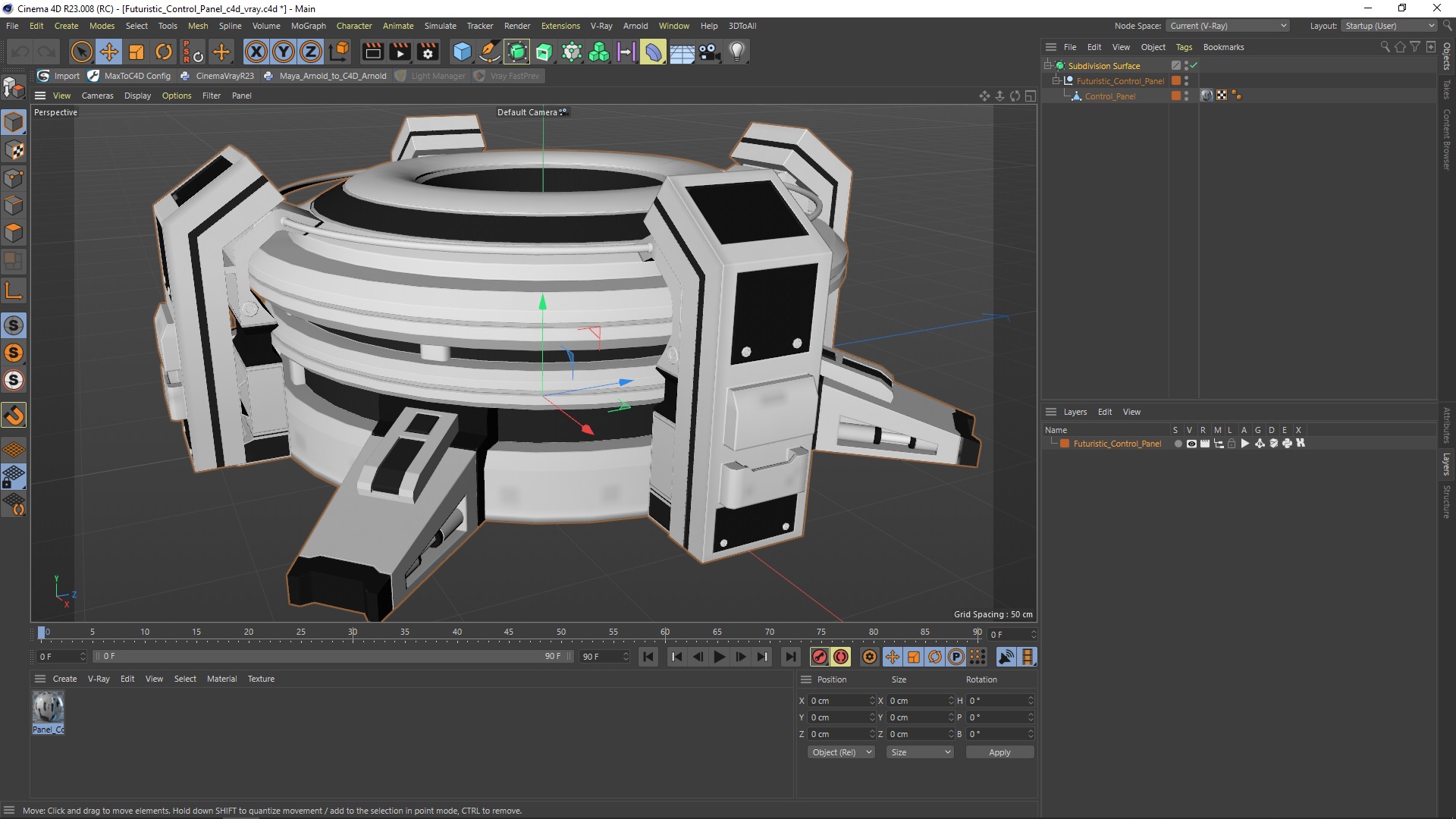 Futuristic Control Panel 3D model